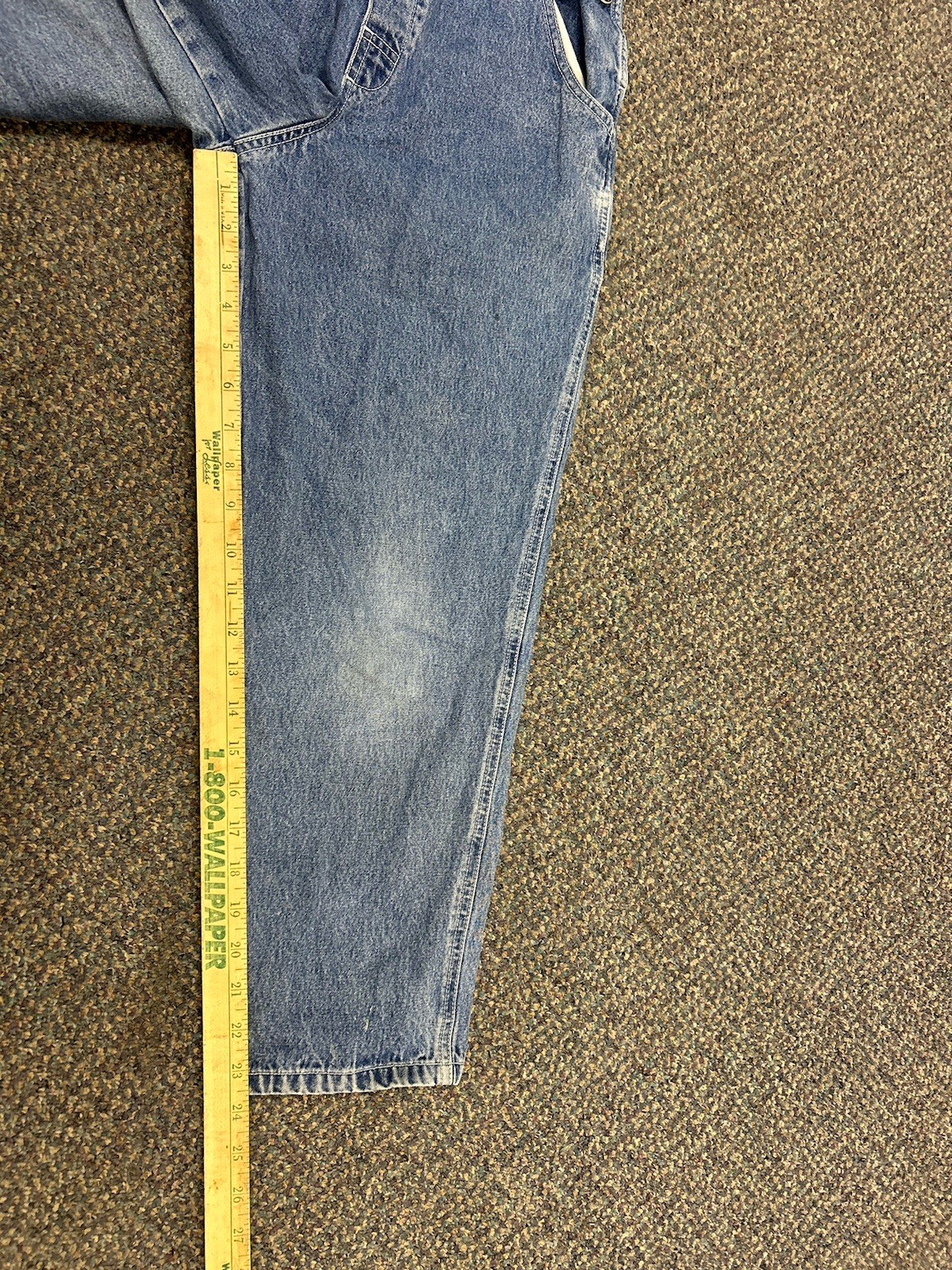 Vintage LL Bean Blue Denim Bib Overalls Youth Size Medium 100% Cotton Utility