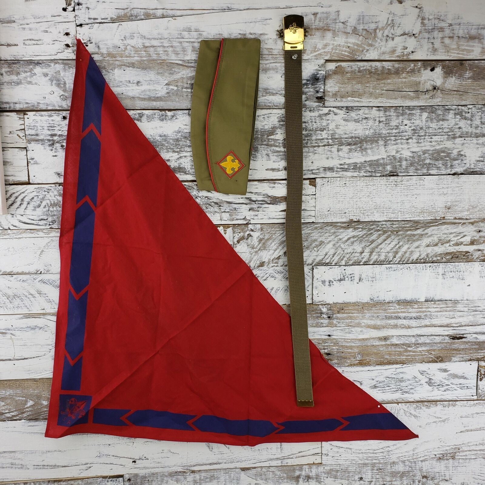 Vintage Boy Scouts Of American Uniform Orange County CA Hat Scarf Belt 13 R