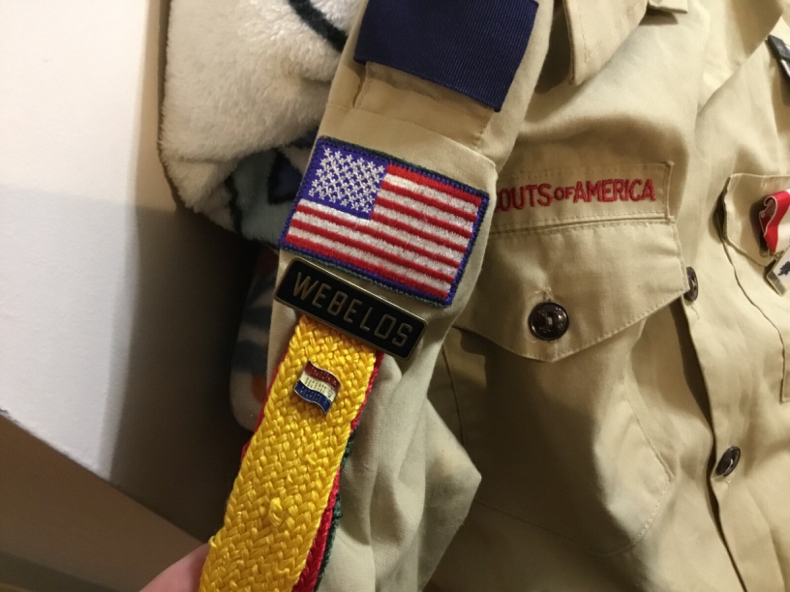VTG Boy Scouts of America Shirt Button Up 1984 Youth Size 16 Patches Tan 1980s