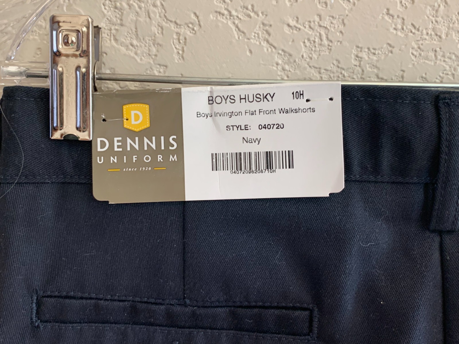 Dennis Uniform Boys Irvington Flat Front Walkshorts Navy Size 10H NWT