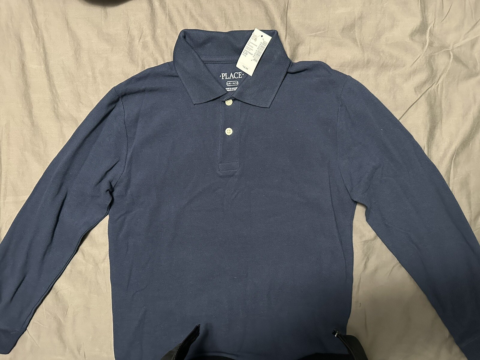 Boy/girl Uniform Long Sleeve Pique Polo 3 Pack – Navy Blue/Nautico Size 10/12