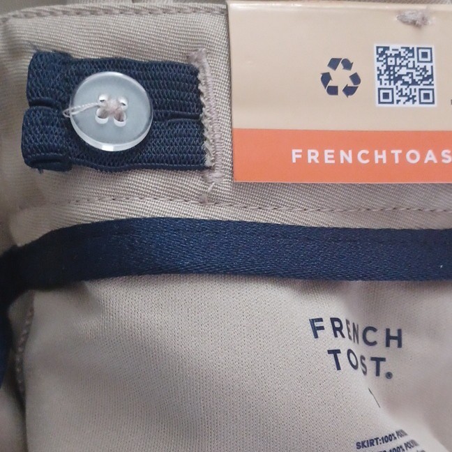 French Toast Girls Beige Uniform Skirt Size 14 Polyester Twill Zip Solid