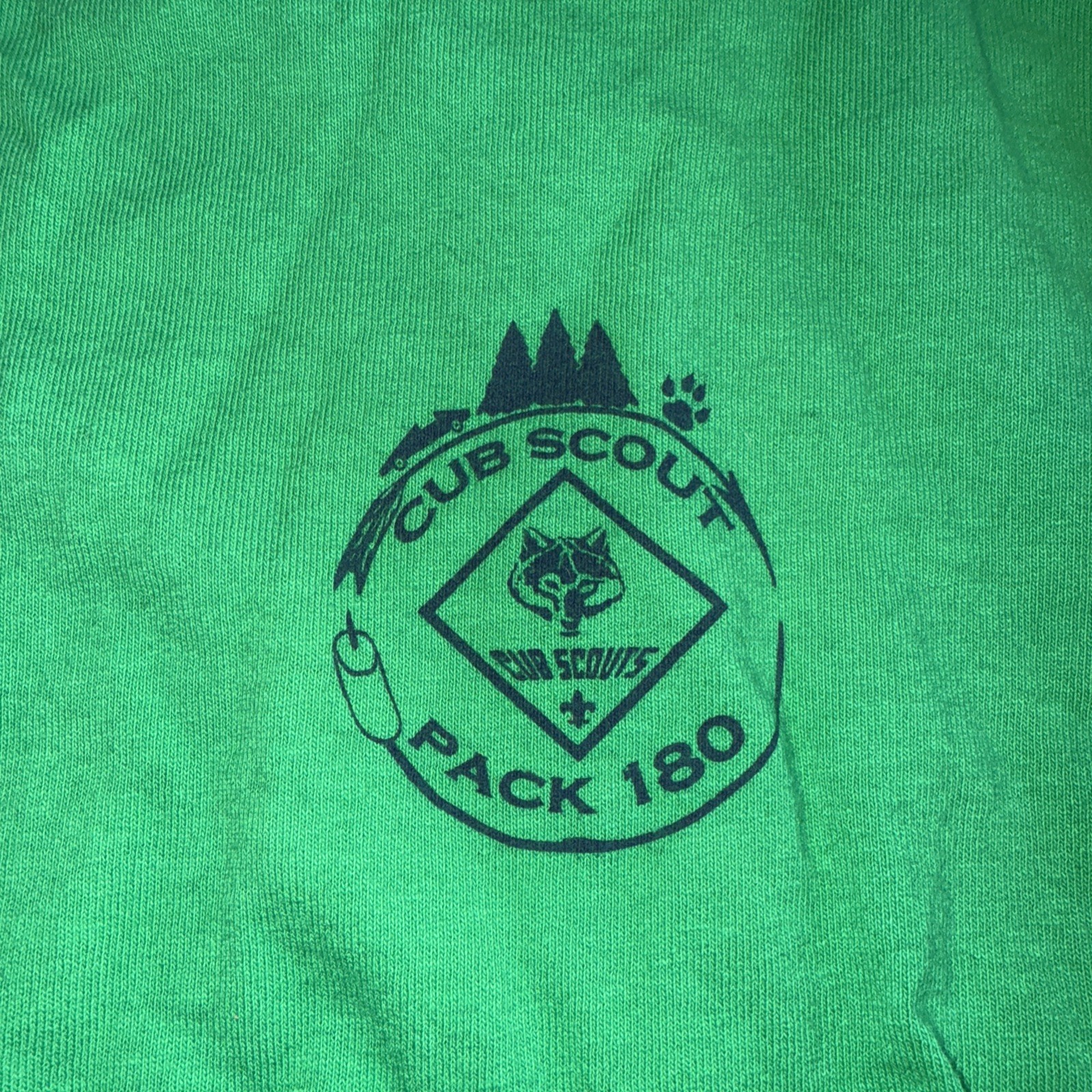 Cub Scouts BSA Uniform Men’s & Youth Green Crew Neck Tee Shirt Pack 180 Set Of 2