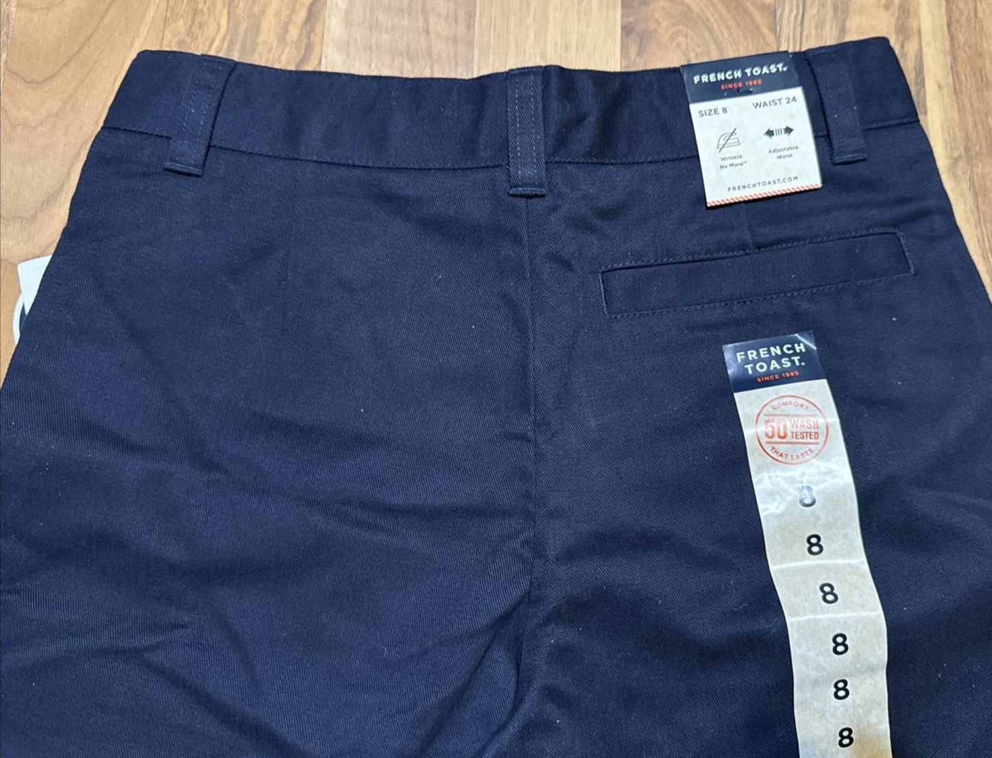 French Toast (Sz 10 w25) Boy’s Performance Uniform Shorts Adjustable Waist, Navy