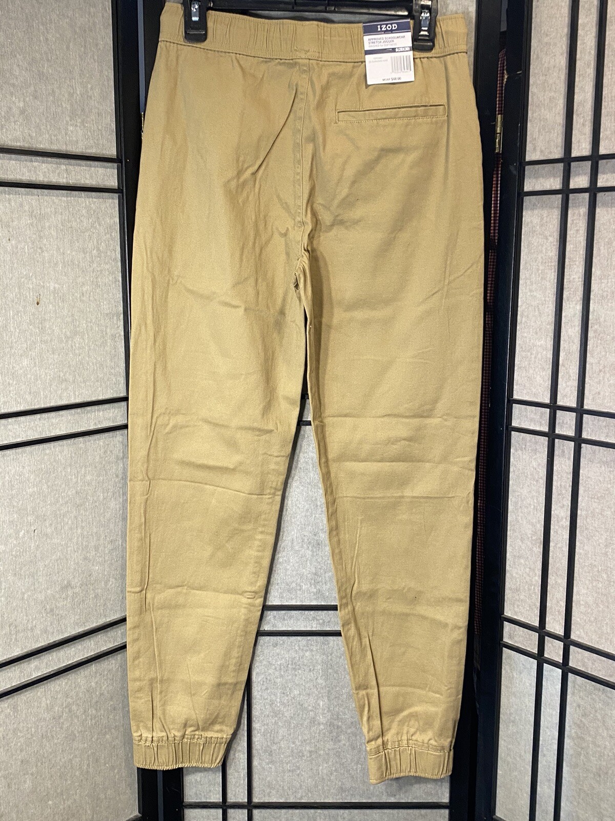 Izod Stretch Jogger Khaki Small 28 X 30 Approved Schoolwear Burnished Khak