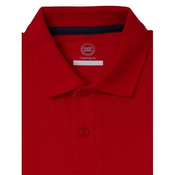 Wonder Nation Polo Shirt Boys Size S Red School Uniform LONG SLEEVE Pique –P2–