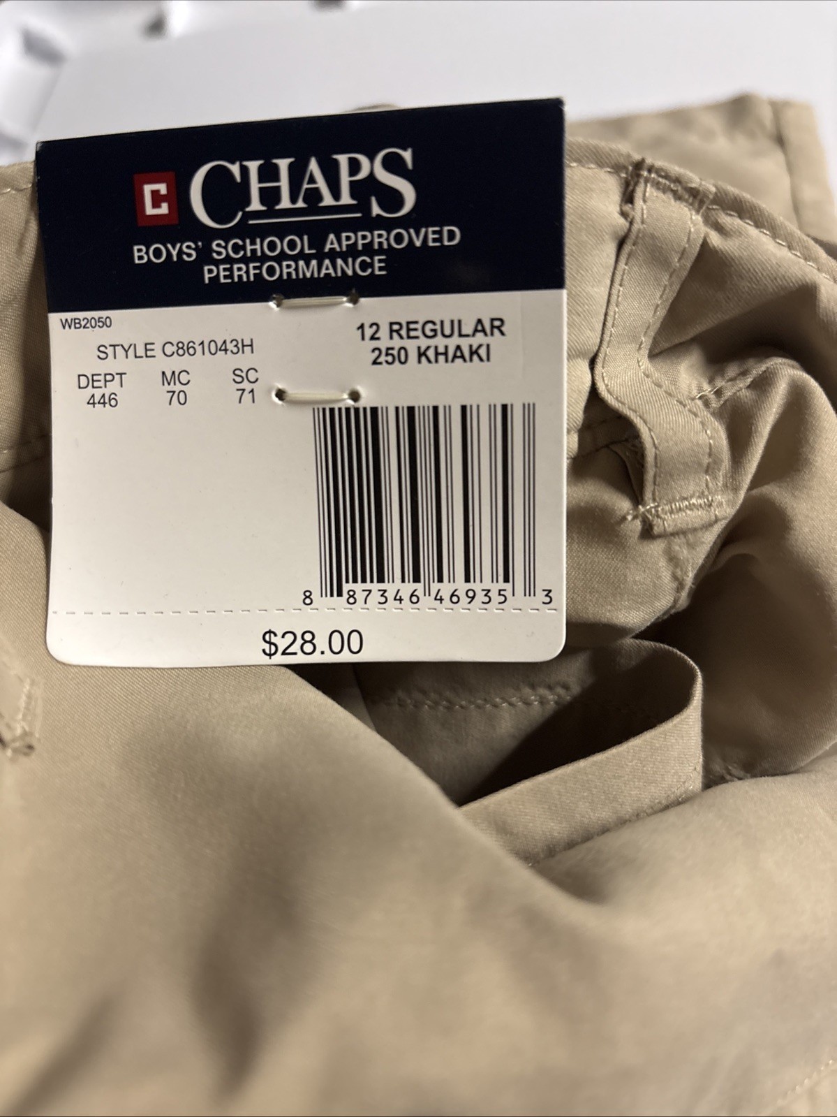 School Uniform NWT Boys Chaps Khaki Adjustable waist Uniform Shorts Size 12 Golf