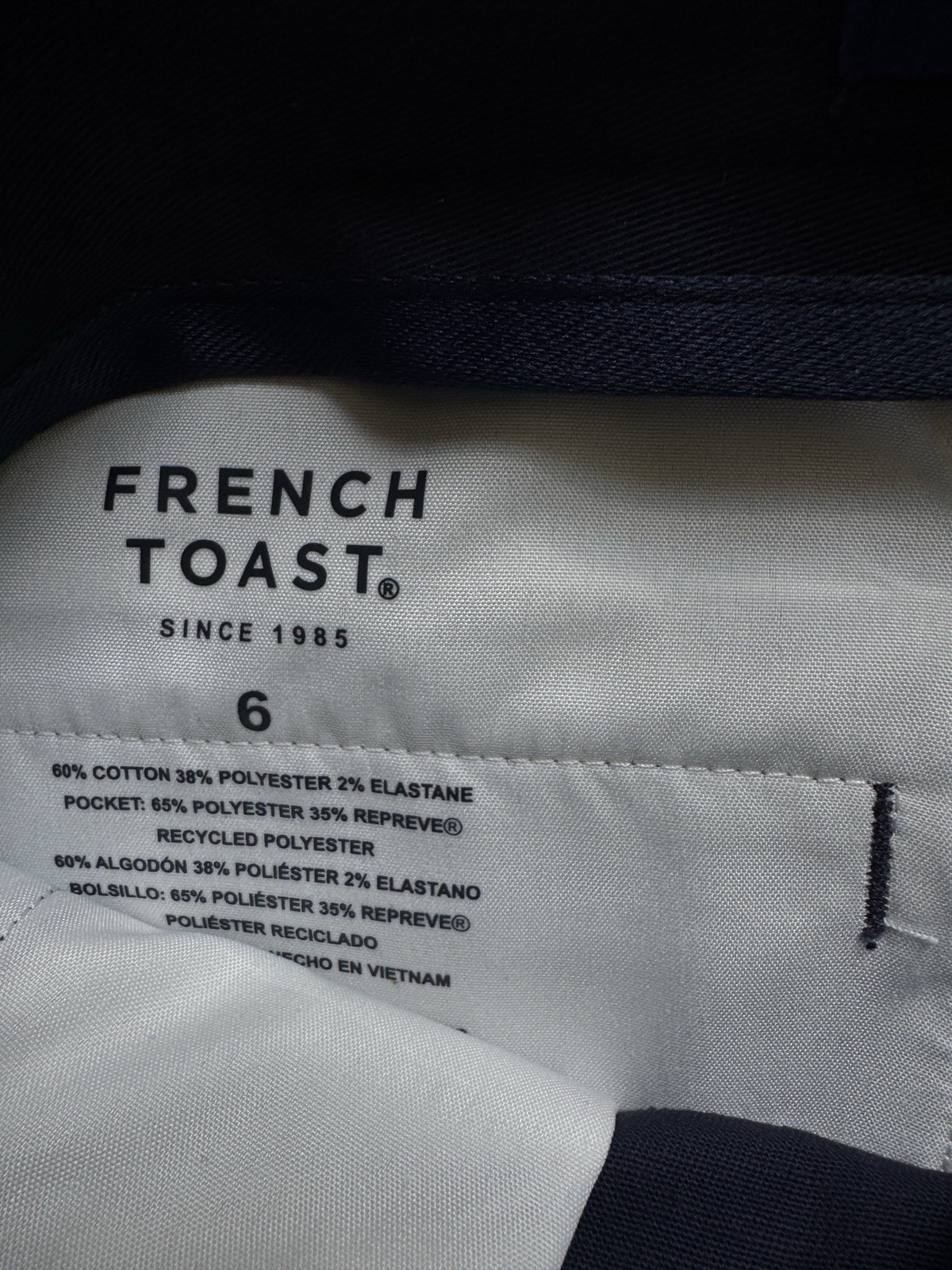 NWOT French Toast Boys Size 6 Straight Fit School Uniform Pants Navy Blue