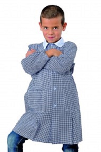 ISACCO Blue Plaid Kindergarten Apron