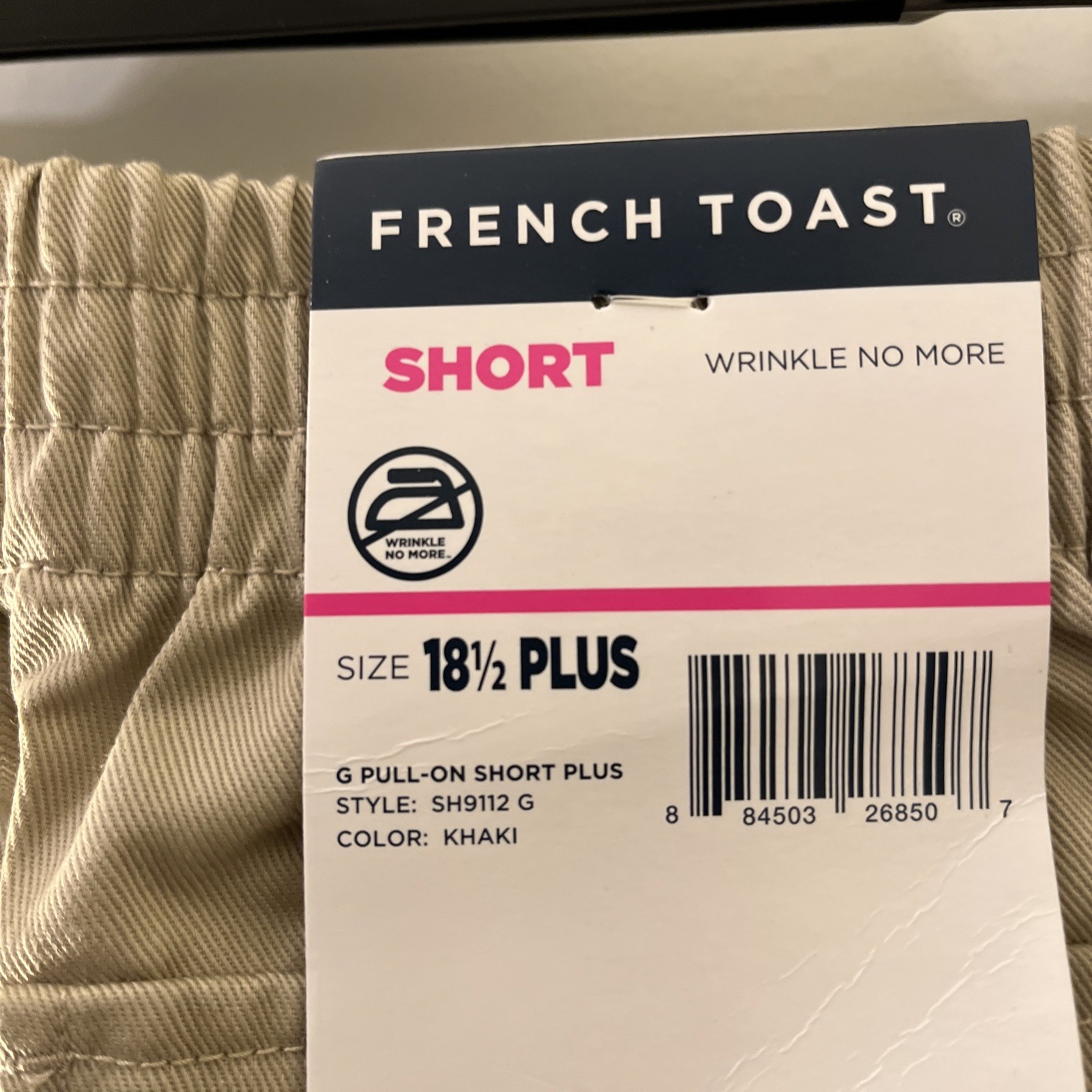 French Toast Khaki Kids Pull-On Stretch Back Waistband Shorts Size 18.5 Plus