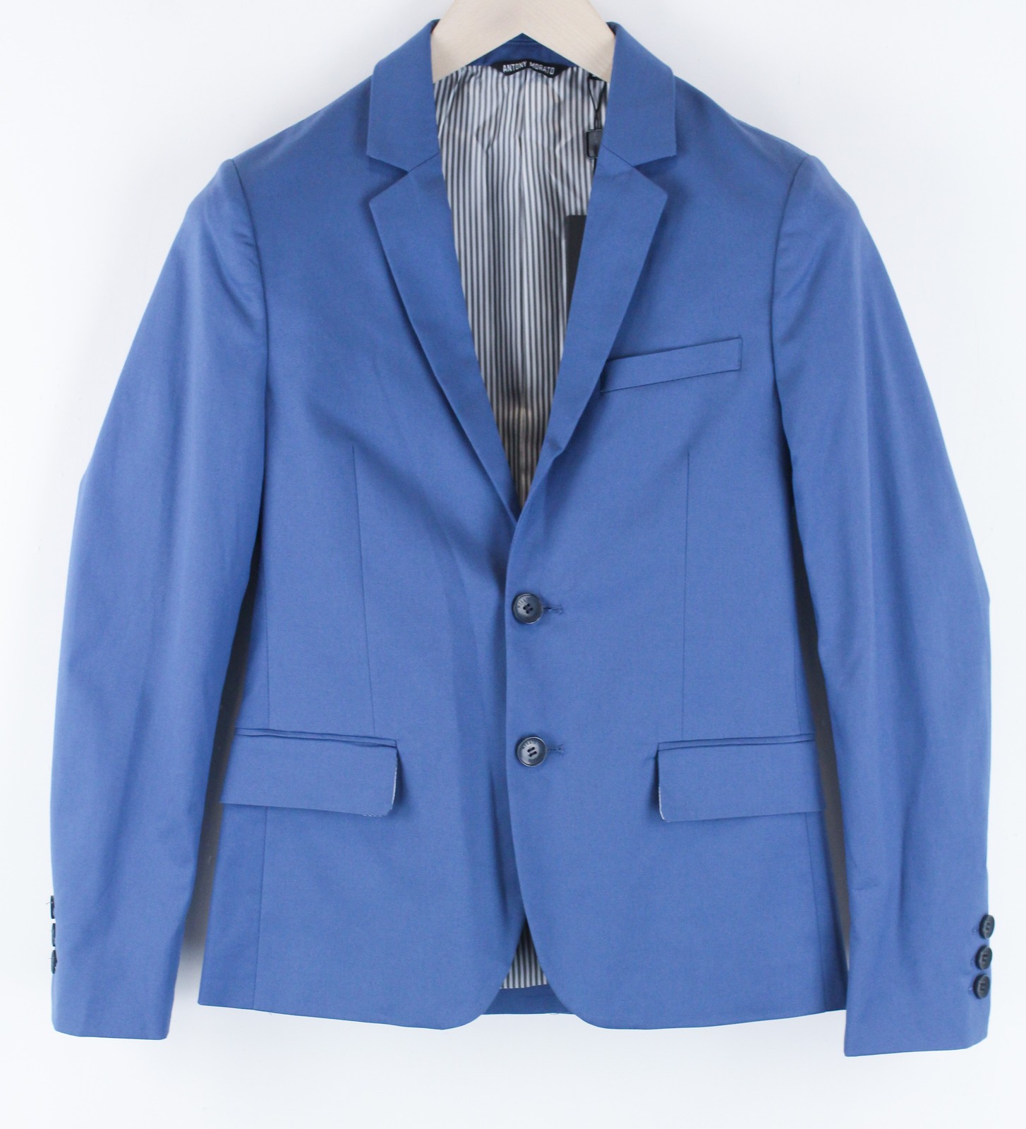 ANTONY MORATO Boys Blazer 14 YEARS Blue Cotton Stretch Notch Lapel RRP129