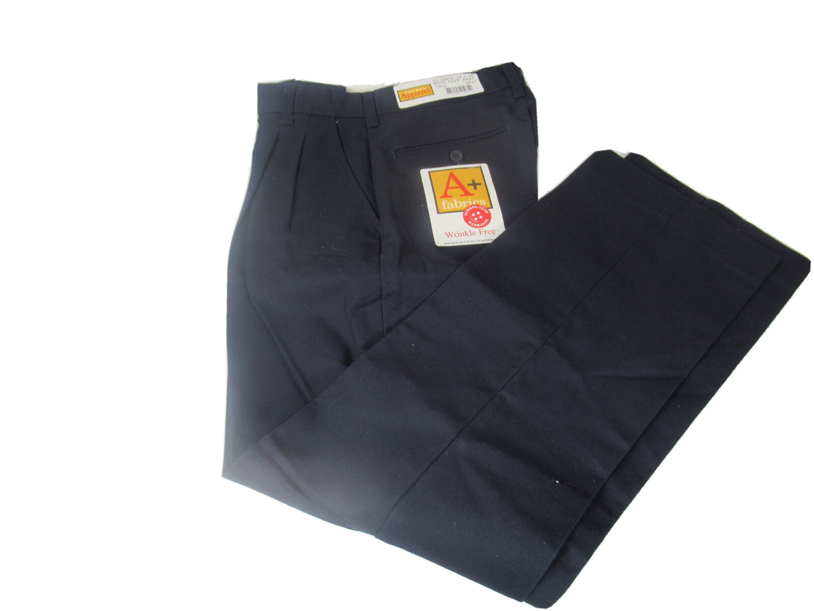 A+ Fabrics Boys Sz 28 M Waist 28 Length 30 Navy Blue School Pants Wrinkle Free