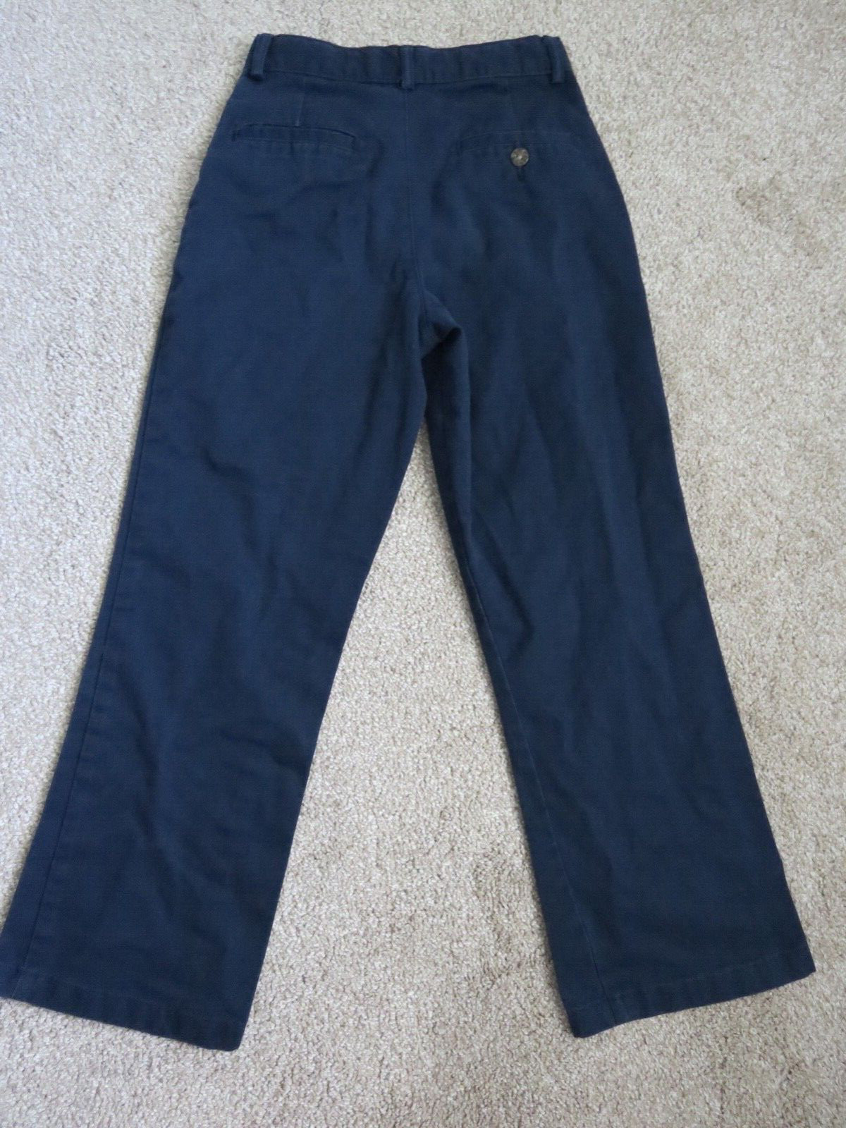 DOCKERS FLAT FRONT ADJ. WAIST NAVY PANT-SIZE 10 SLIM
