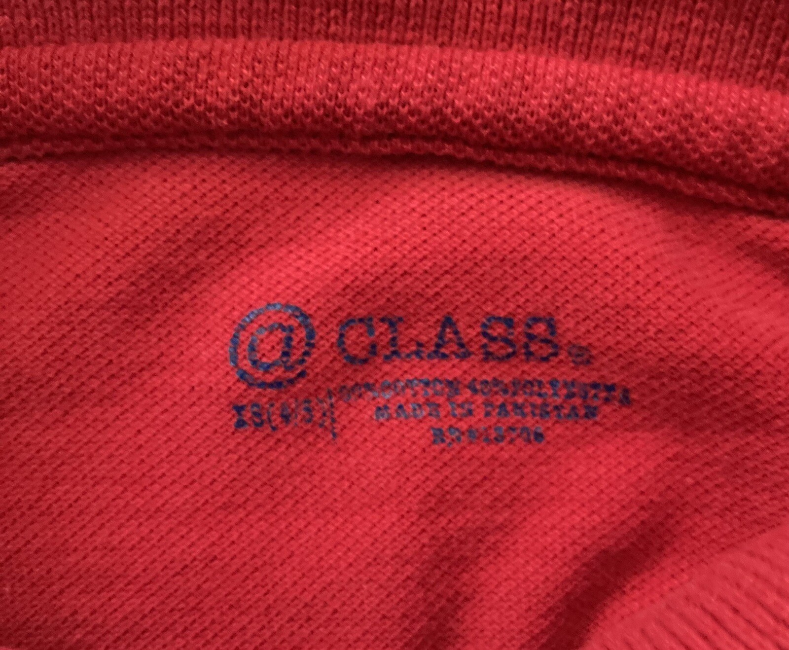 Class Red Polo Shirt Size XS