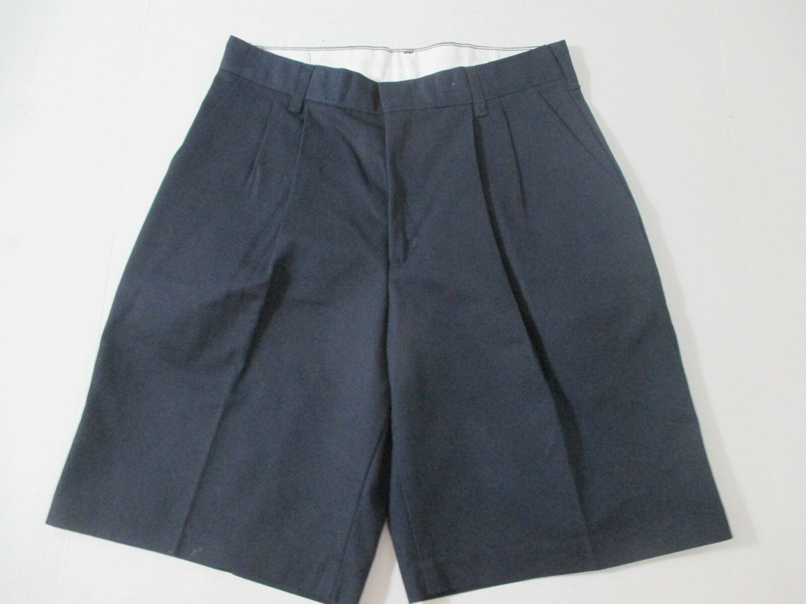 NEW BOYS UNIFORM PREP SHORTS SCHOOLBELLES 29″ WAIST PLEATED NAVY BLUE USA MADE