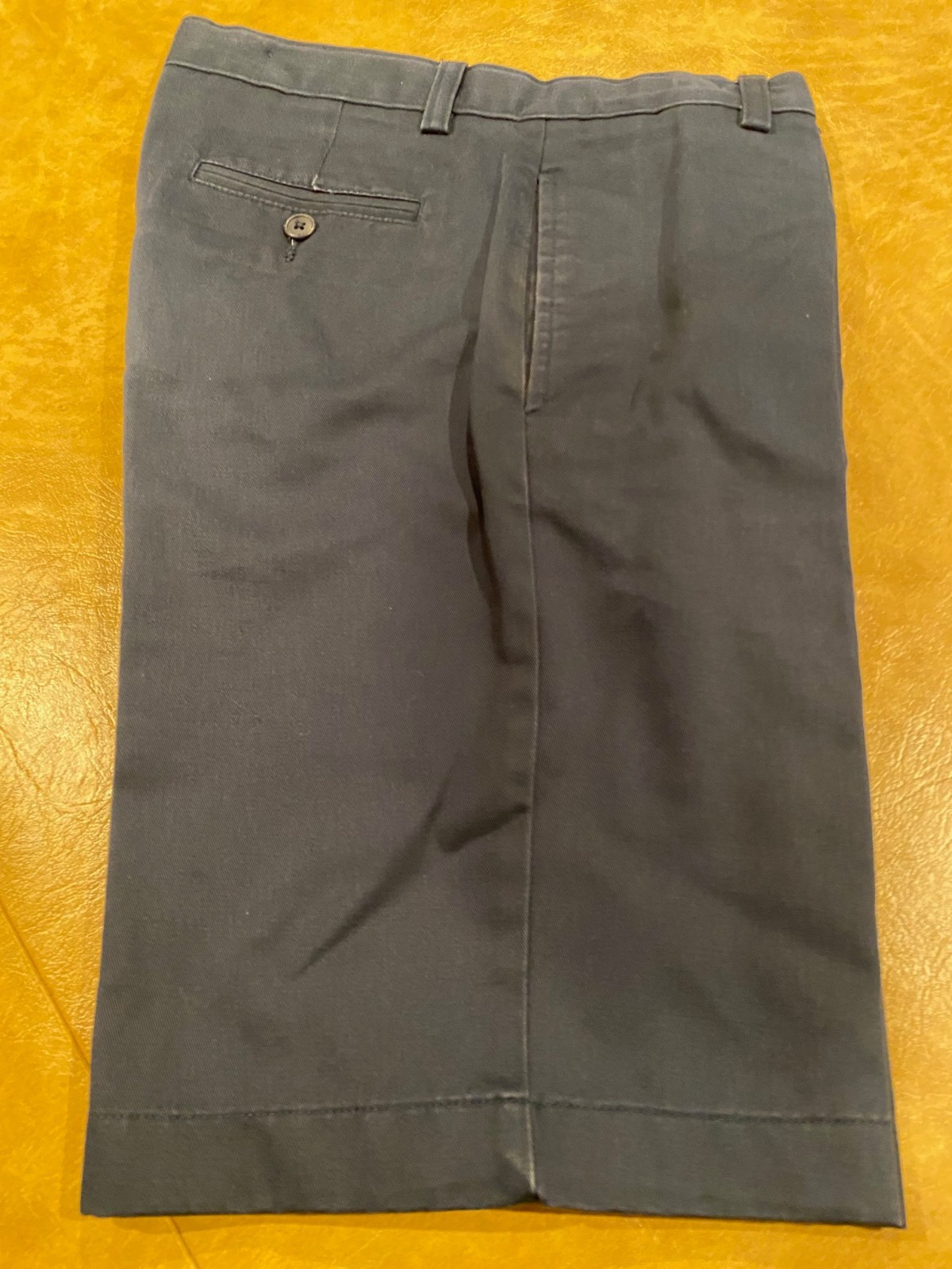 LANDS END Navy School Uniform Plain Front Chino Shorts Boys 14H Preowned