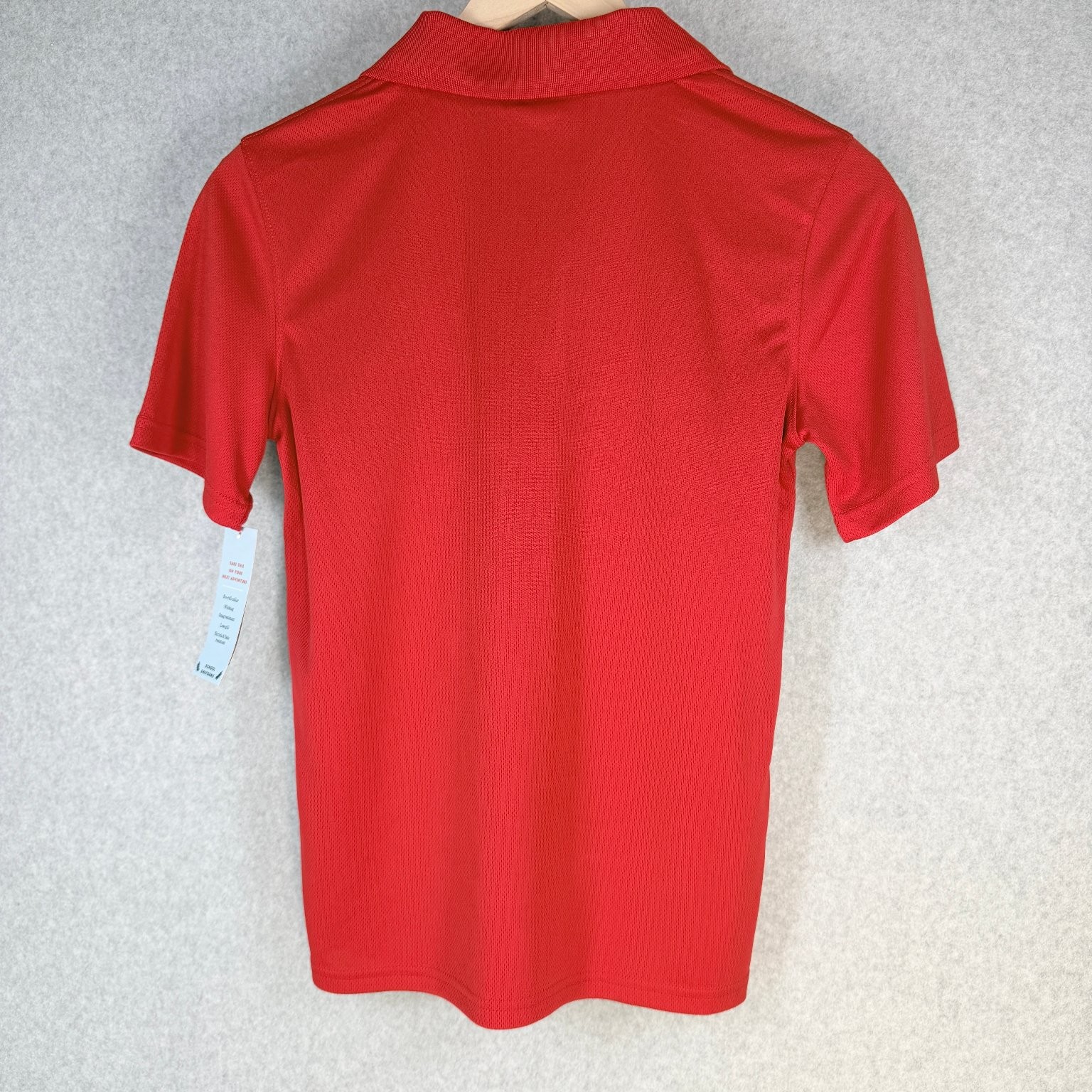 Cat & Jack Polo Shirt Boys Large Red No-Roll Collar Wicking School Uniform NWT