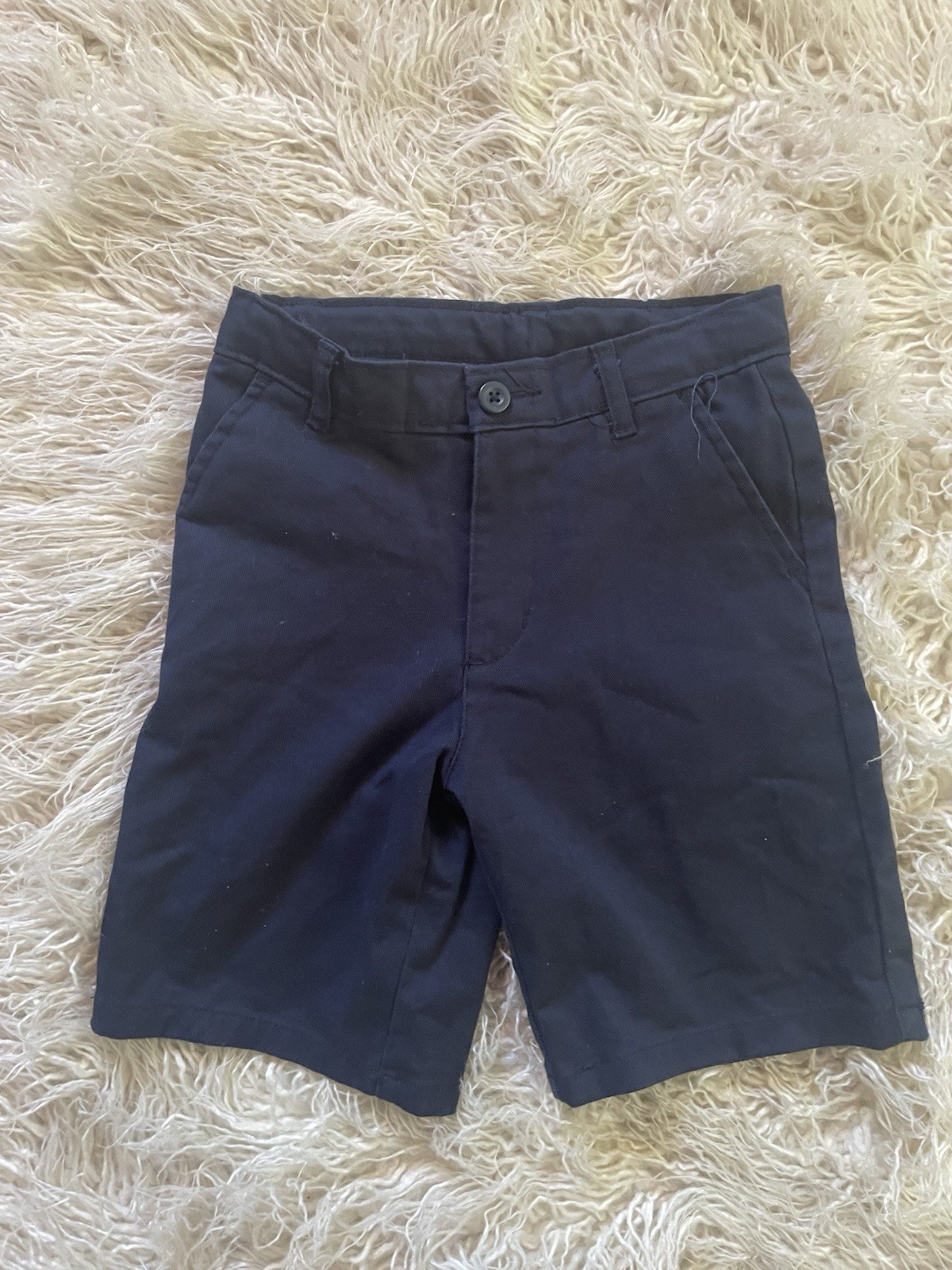 Nautica Boys Uniform Shorts Navy Size 7 Regular Cotton Spandex Button Pockets