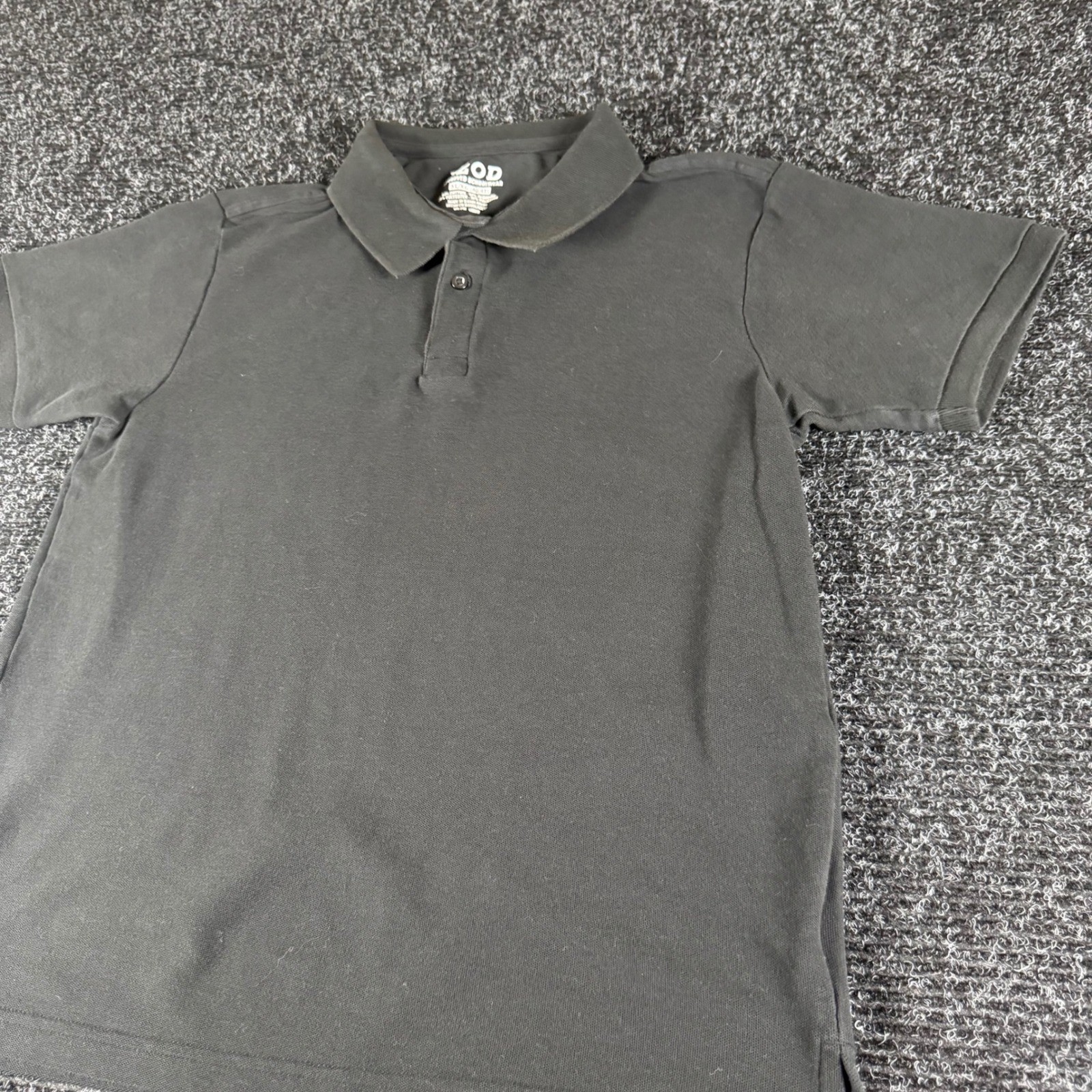 IZOD Boys XL 18-20 Black Short Sleeve Pique Polo Shirt Approved Schoolwear