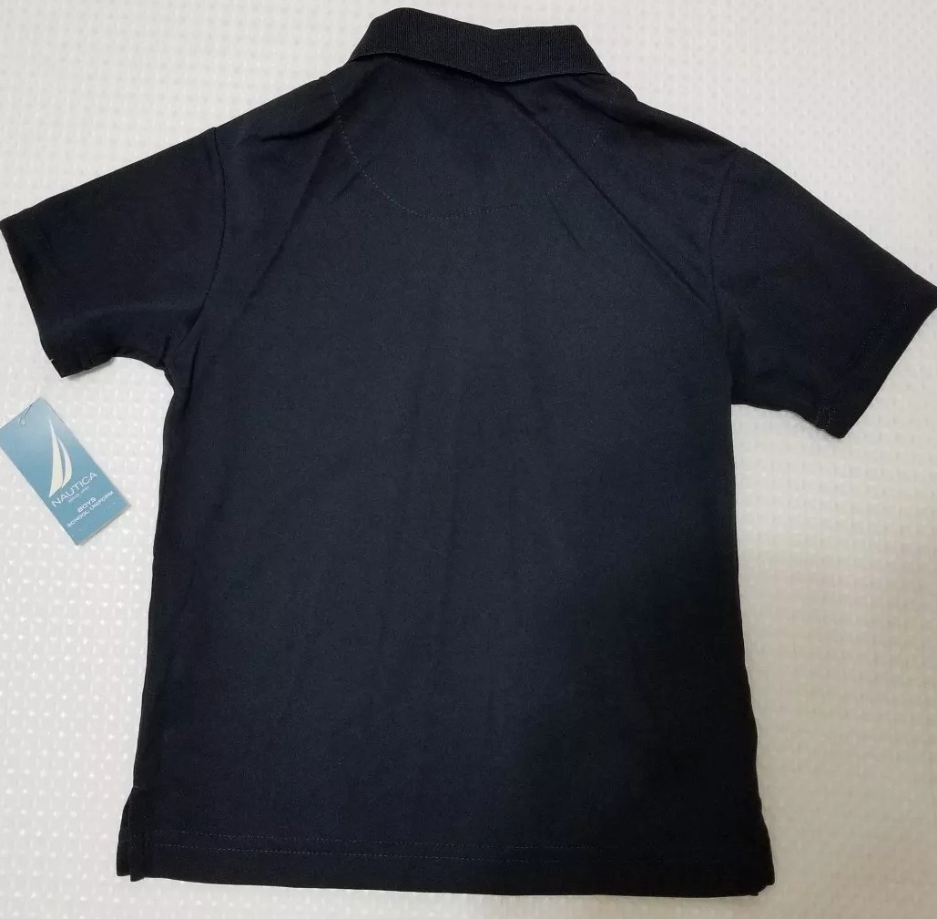 Nautica Little Boys’ SZ 6 Navy Blue School Uniform Polo Shirt UPF 50+ New 1150