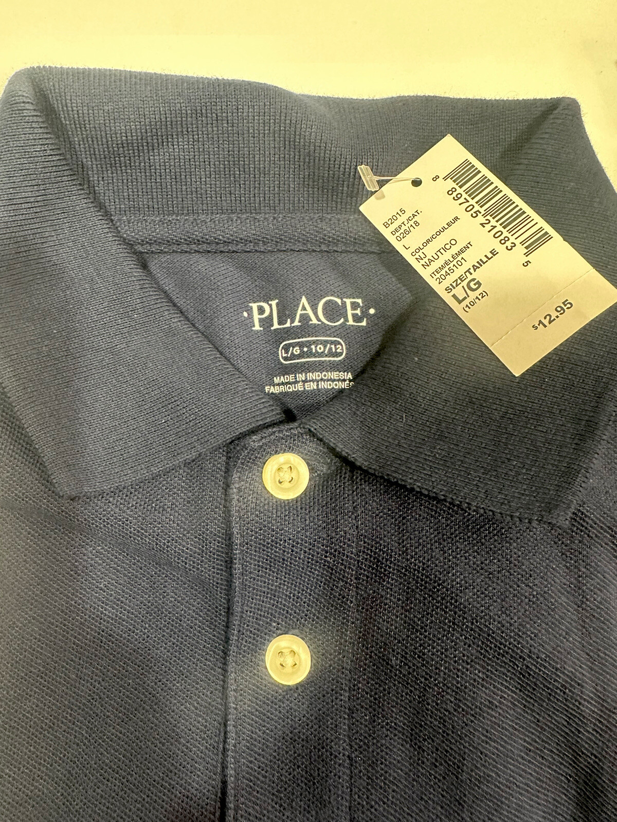 Boy/girl Uniform Long Sleeve Pique Polo 3 Pack – Navy Blue/Nautico Size 10/12