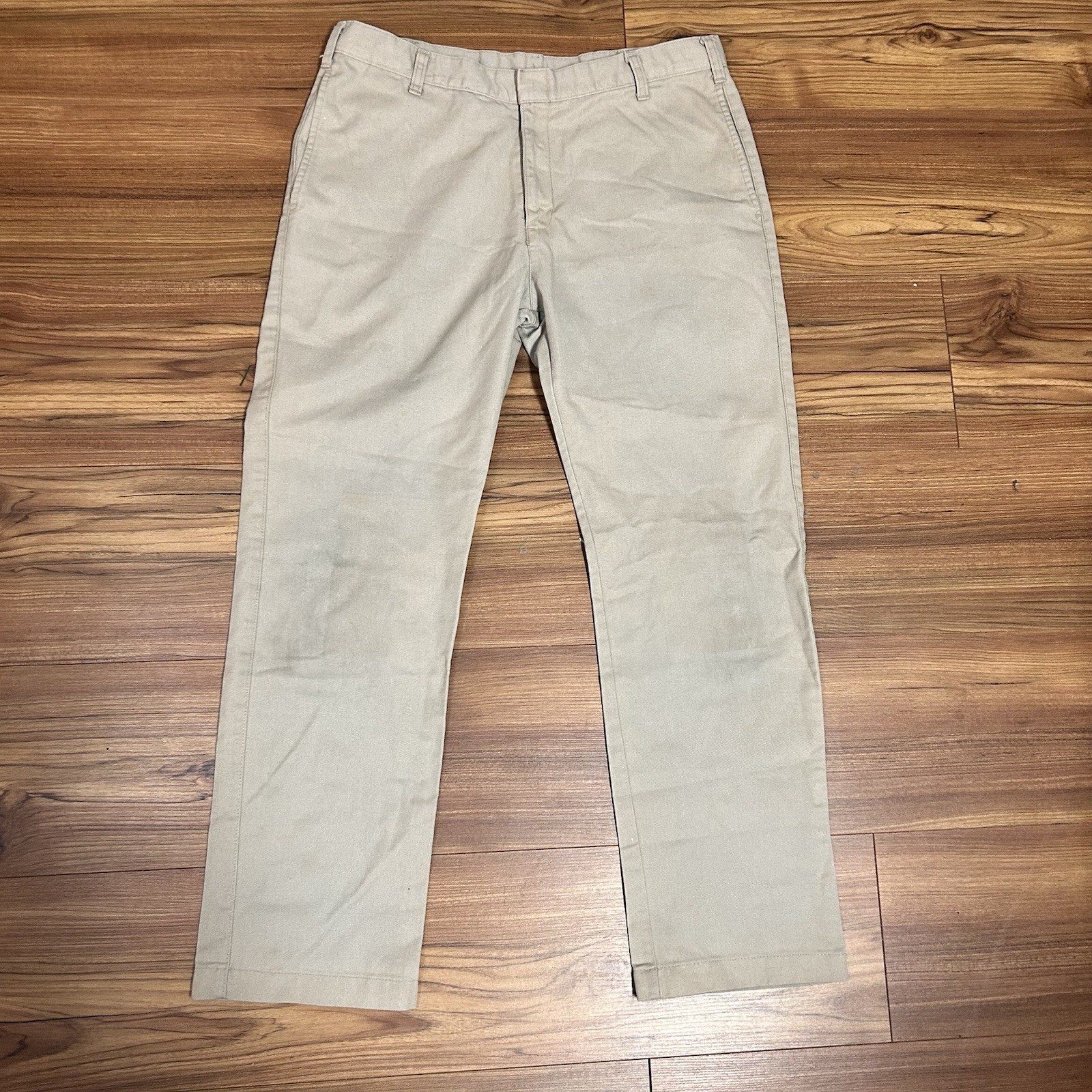 Tom Sawyer Boys School Uniform Pants Khaki Size 34 Husky Flat Front