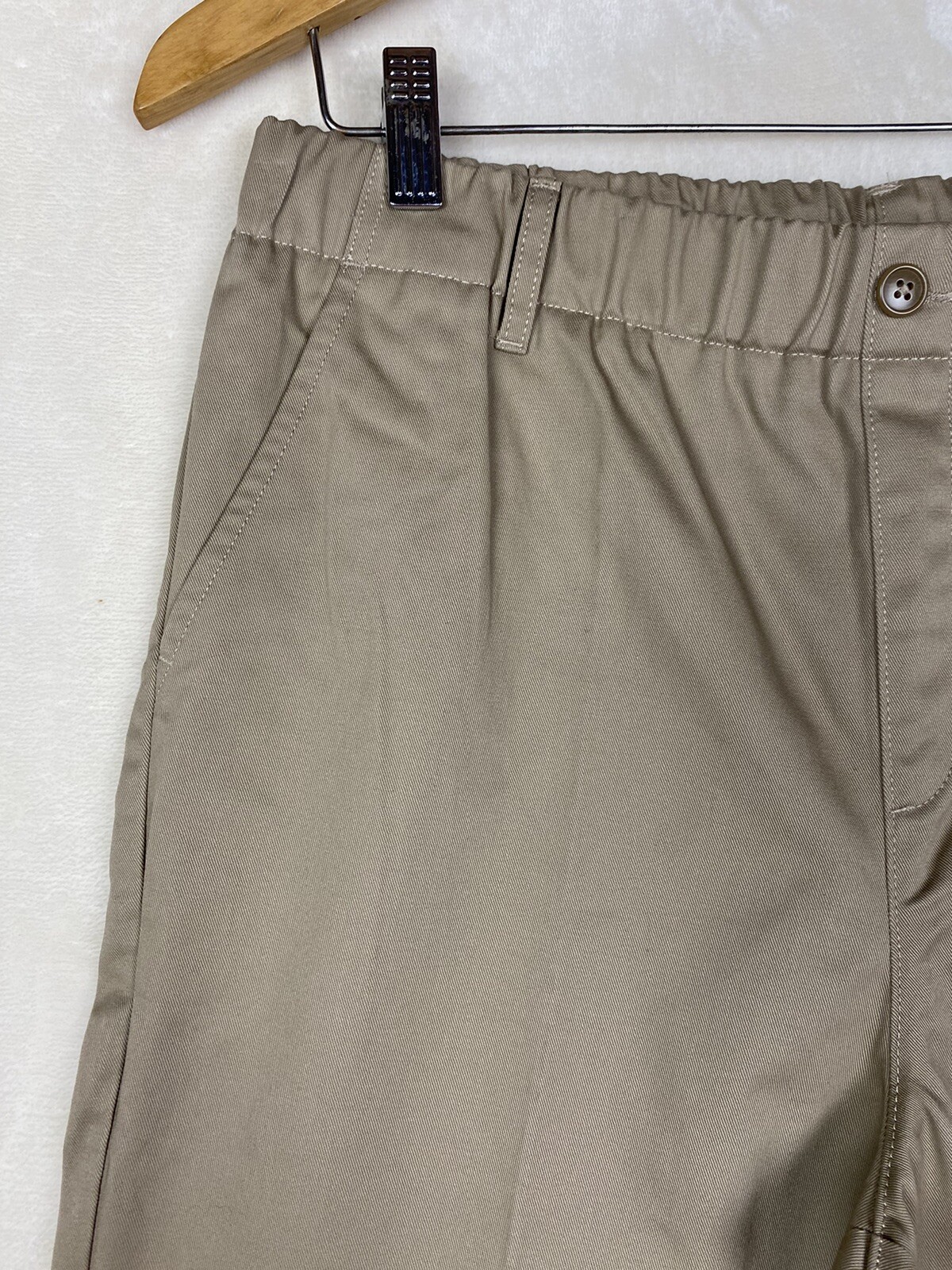 Lands End Uniform Pants Boy Plus 20 Pull On Khaki Pleated School wear Oeko-Tex