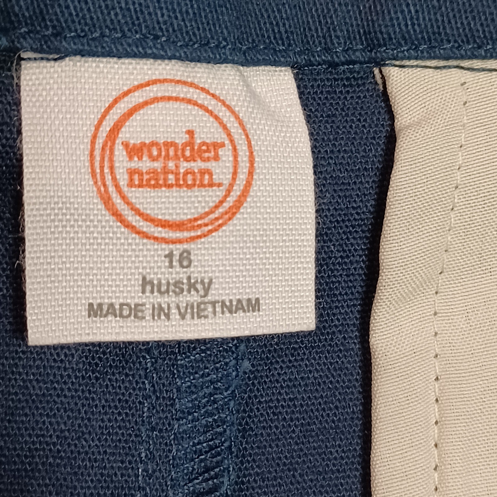Wonder Nation Boys Navy School Uniform Pants 16 Husky Adjustable WN24100124434H