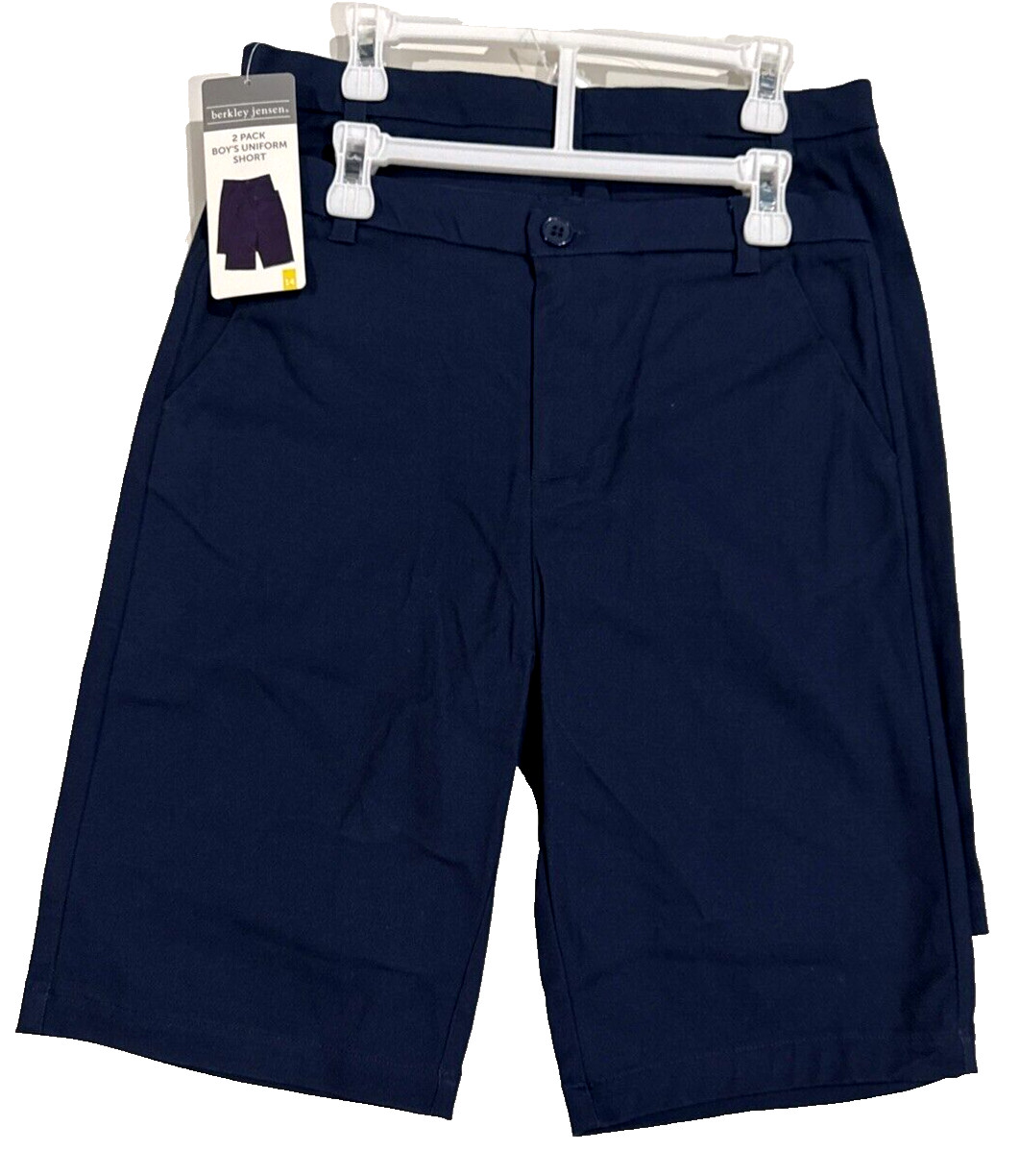 Berkley Jensen Youth Boy’s 2-Pack Performance Uniform Shorts, Navy Blue Sz-14