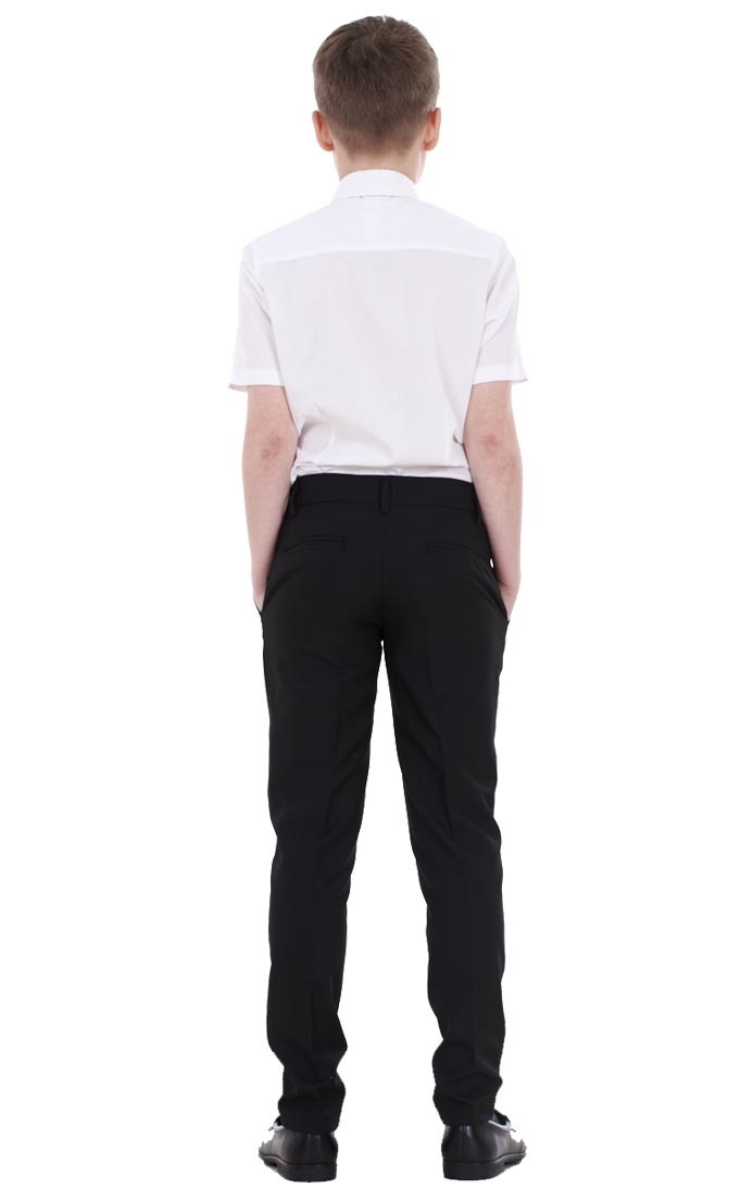 Boys ex BHS Slim Fit Skinny Grey Adjustable Waist Black School Trousers