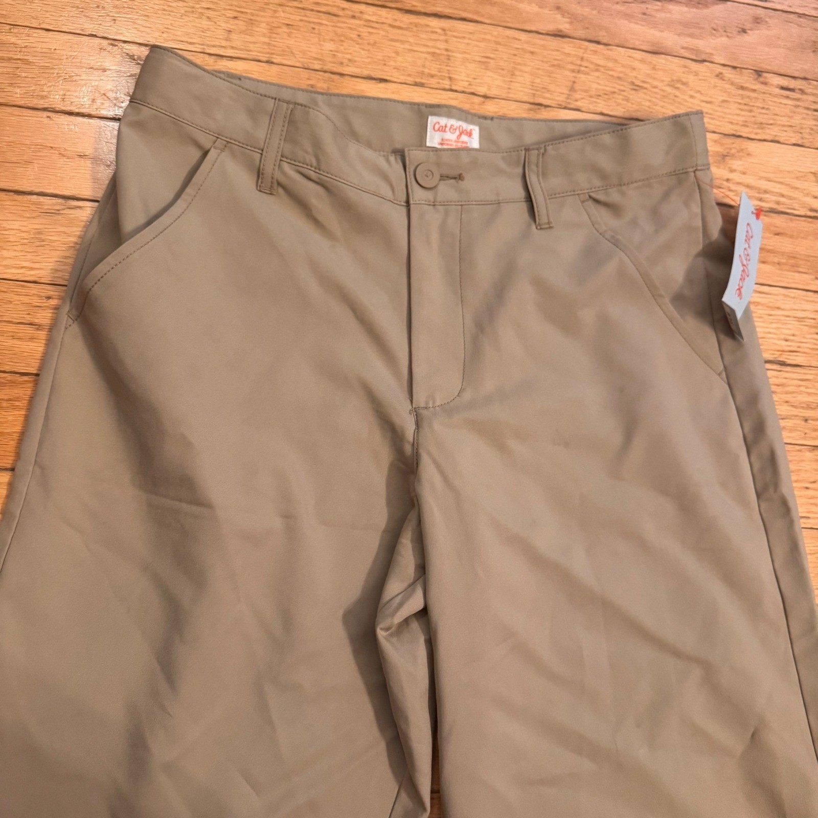 Cat & Jack Boy Quick Dry Uniform Shorts Khaki Size 18 NWT Adjustable Waist