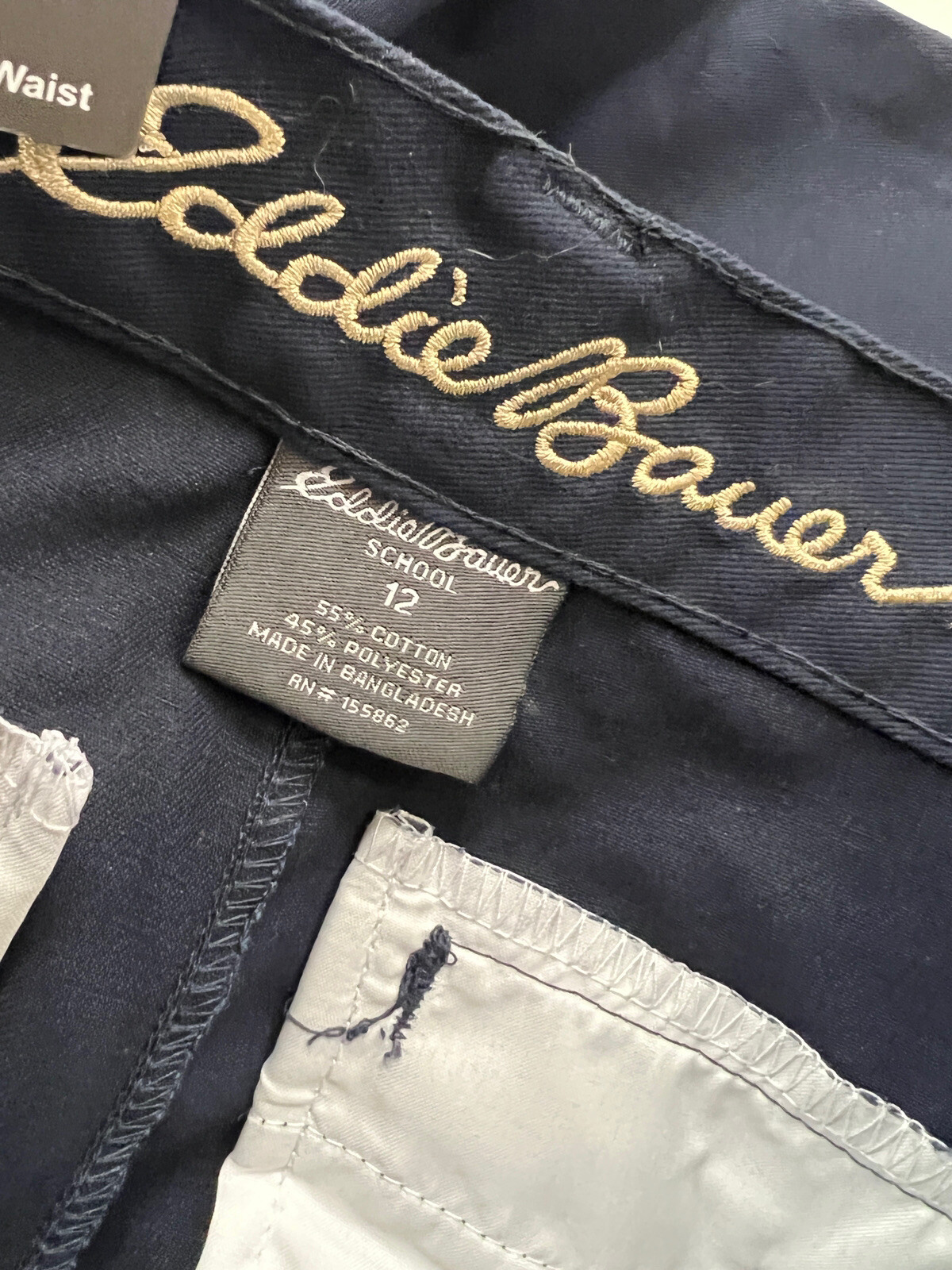 Eddie Bauer School Boy’s Uniform Pants Navy Blue Flat Front Straight Fit Size 12