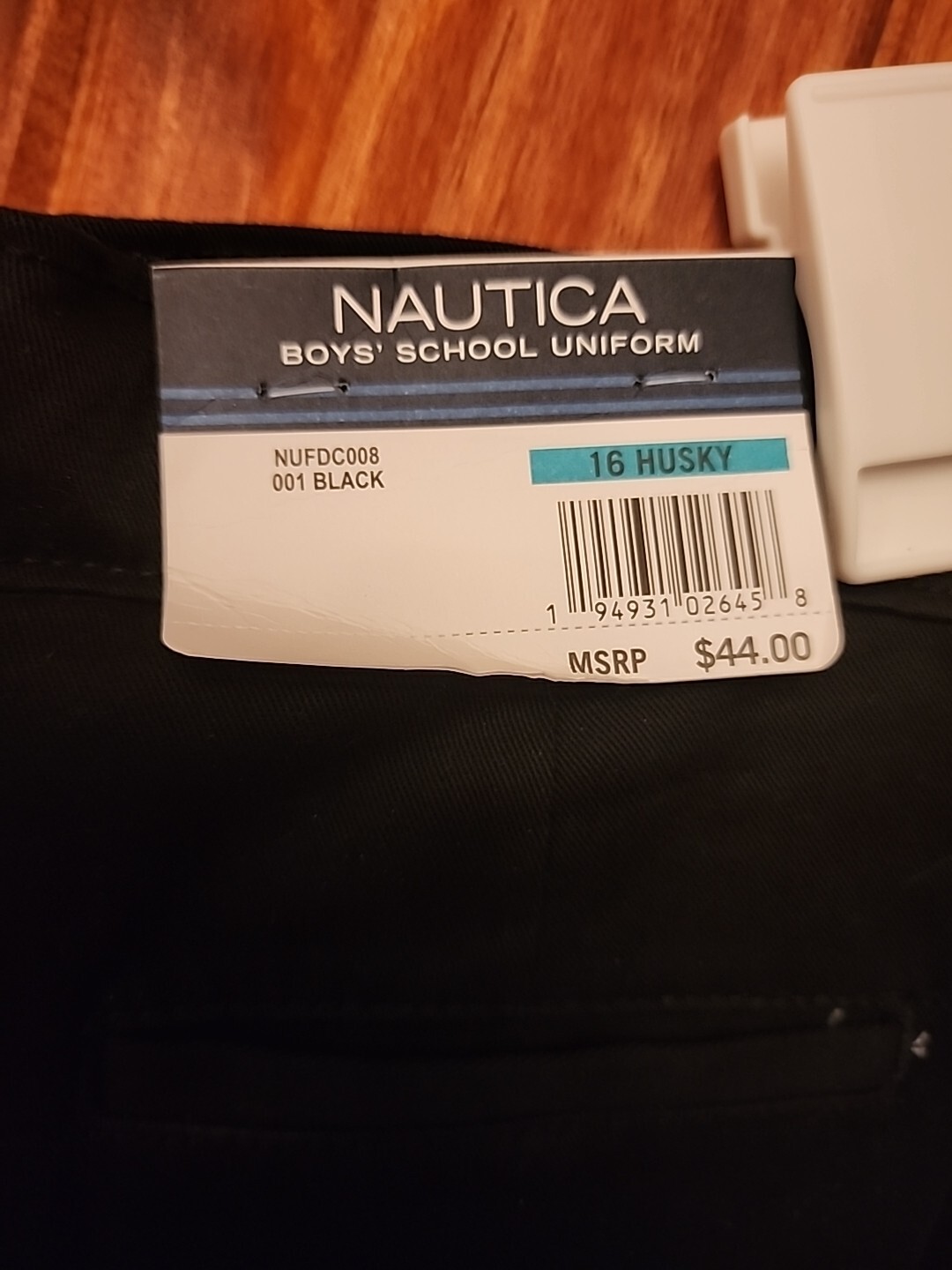 Boys Nautica Black Uniform/Casual Pants Husky Size 16