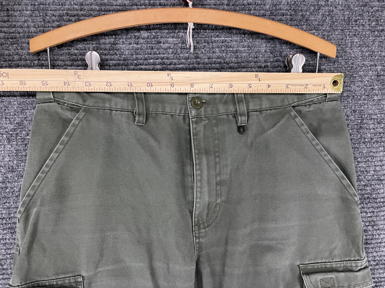 BOY SCOUTS Convertible Cargo Shorts Uniform Green Zip Off Youth Size 33 NO PANTS