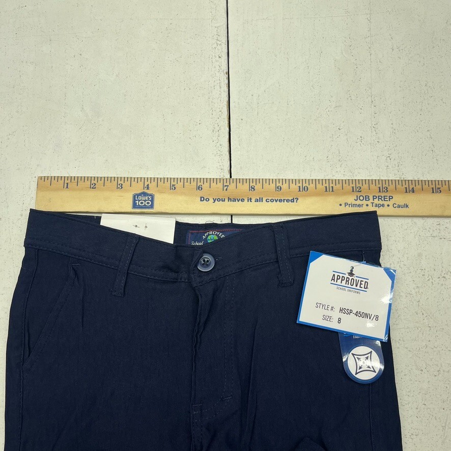 School Approved Uniform Dark Blue Super Stretch Khaki Pants Boys Size 8 NEW