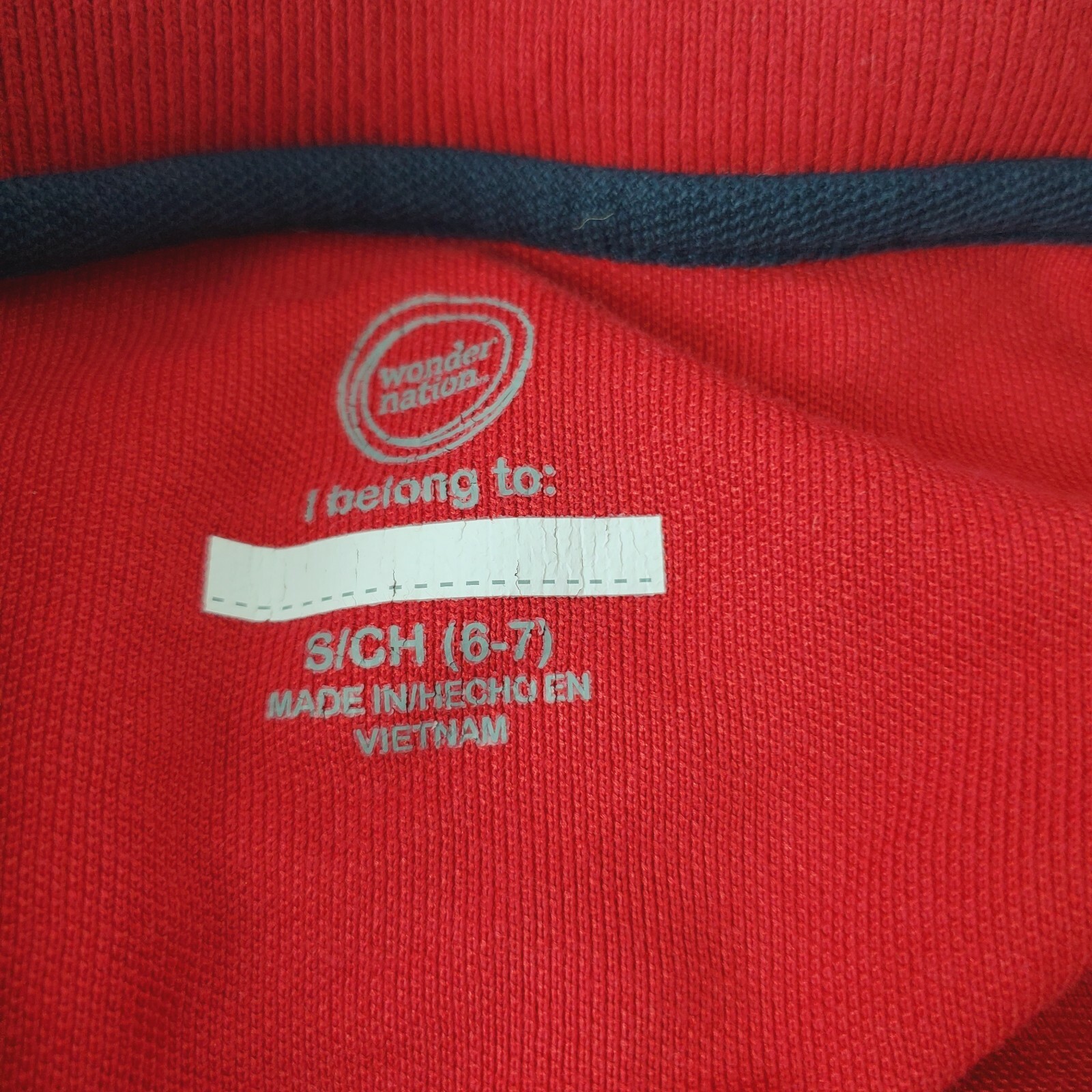Wonder Nation Boys Red Polo Shirt Size 6-7 SS Cotton Uniform