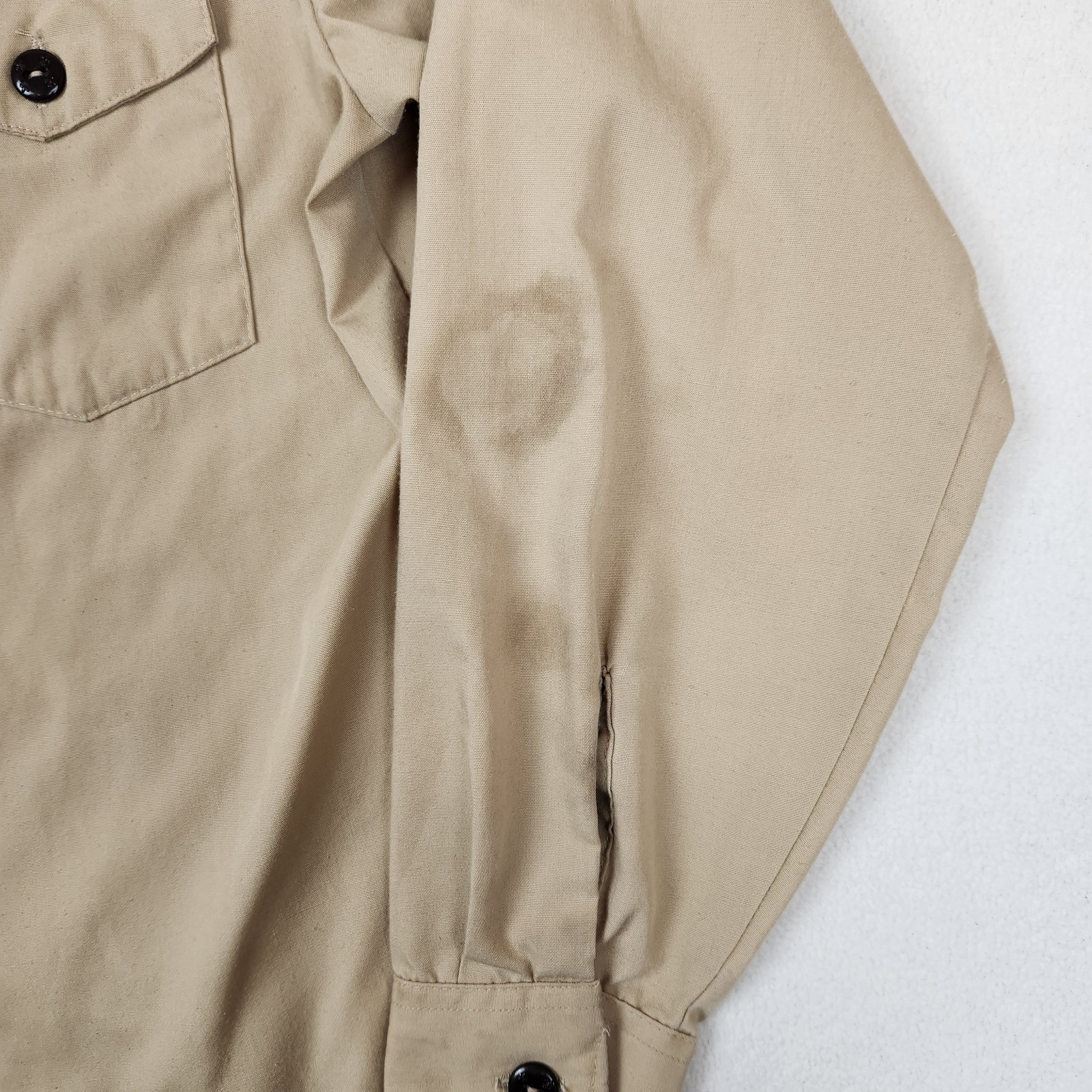 Vintage Boy Scouts of America Shirt Youth Large Tan Long Sleeve Uniform USA 90s