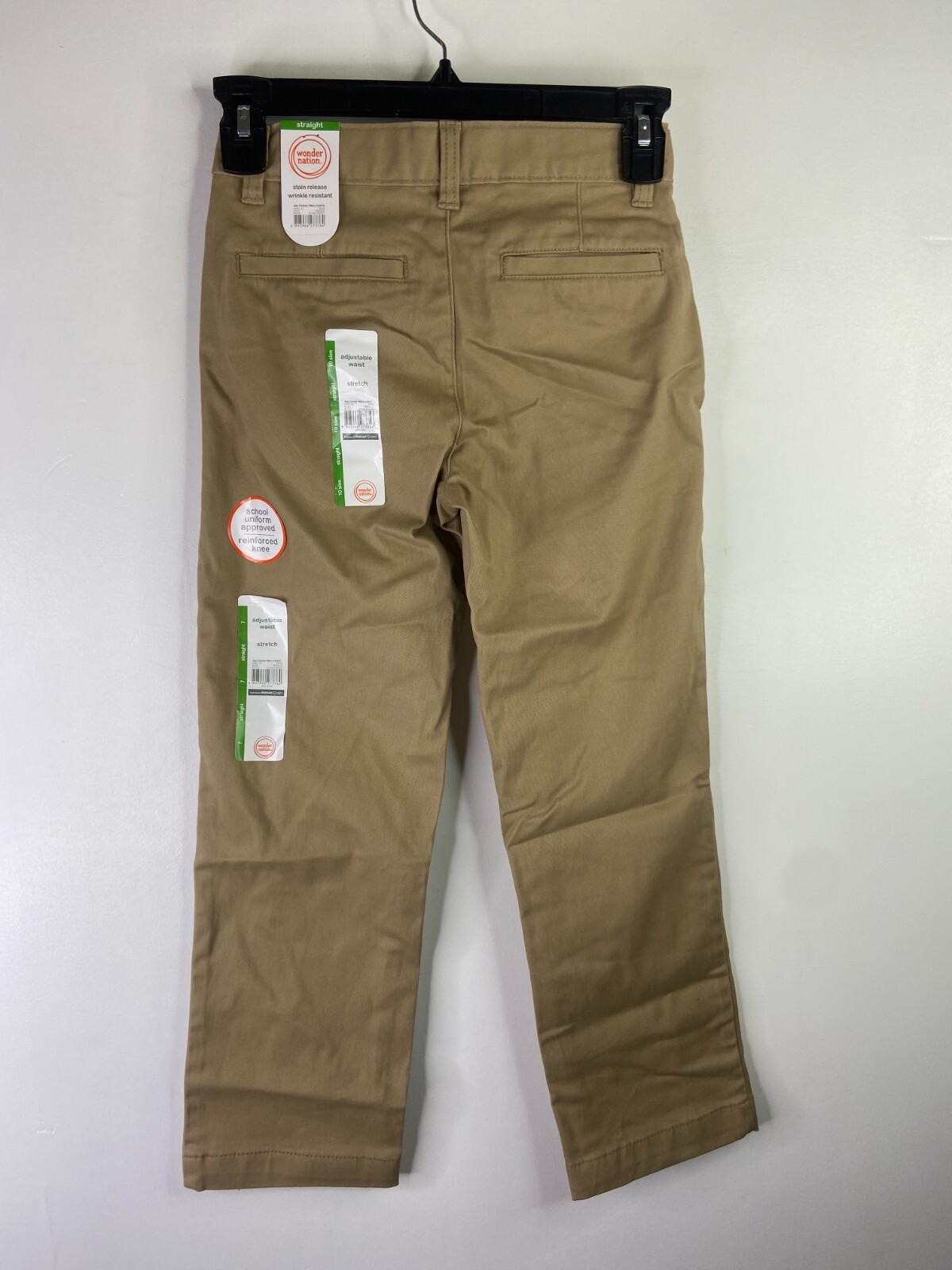Boys Wonder Nation School Uniform Stretch Chino Pants Beige Size 7