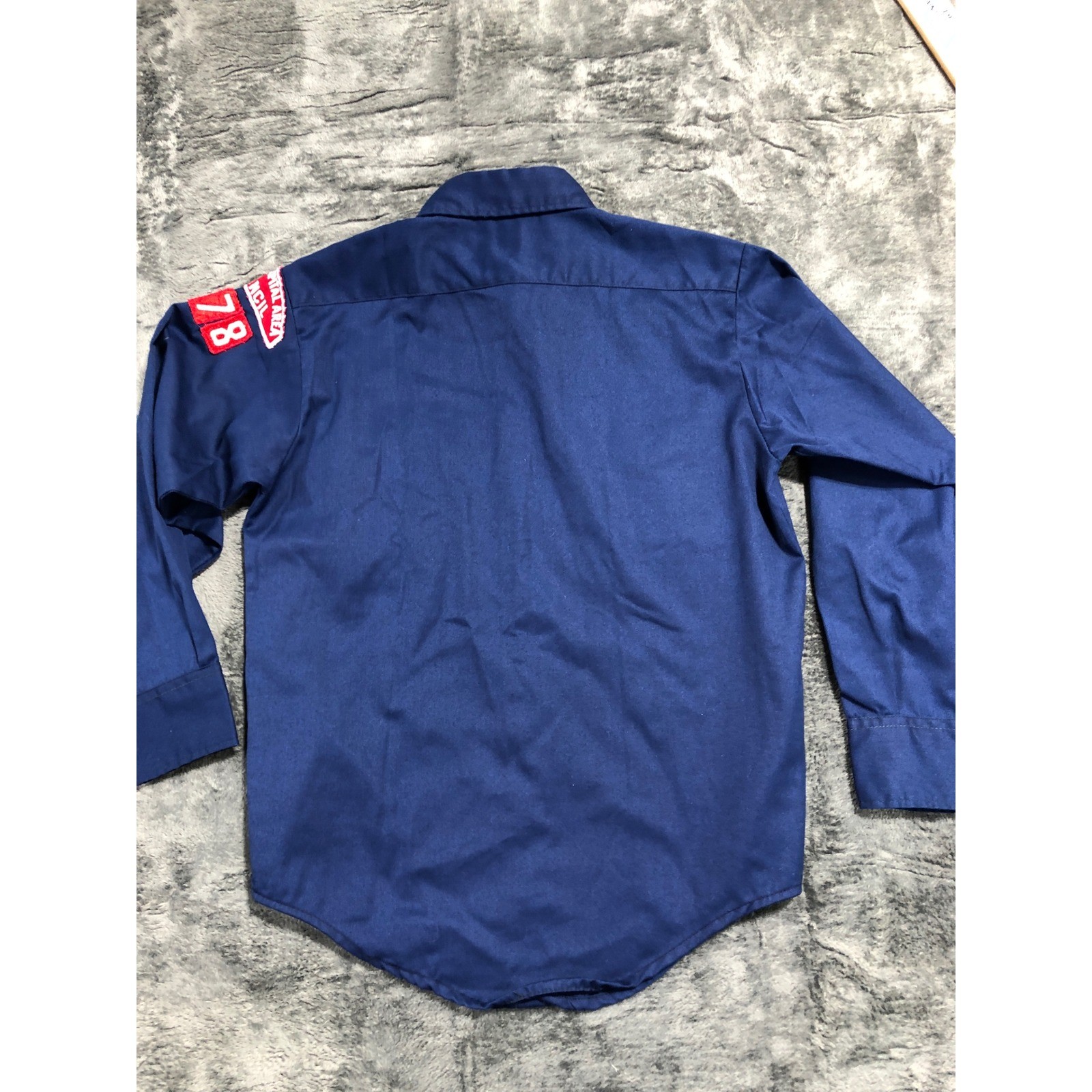 Boy Scouts of America Cub Scout Shirt Kids 12.5 Blue Long Sleeve Patches 478