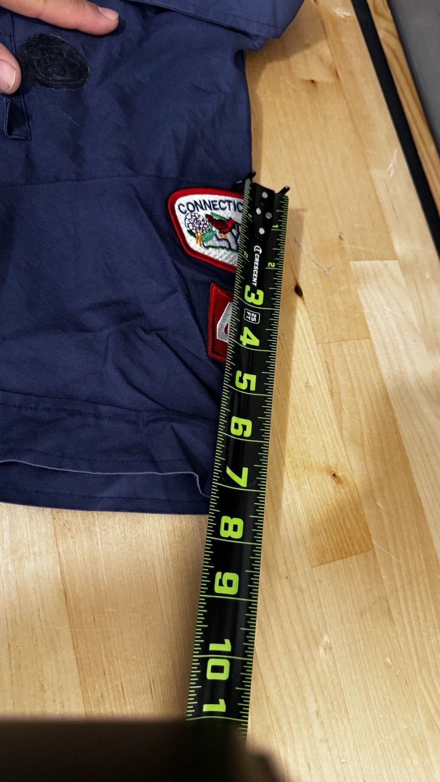 BSA Cub Scouts Button Up Shirt Youth Medium Blue Short Sleeve Patches Stained