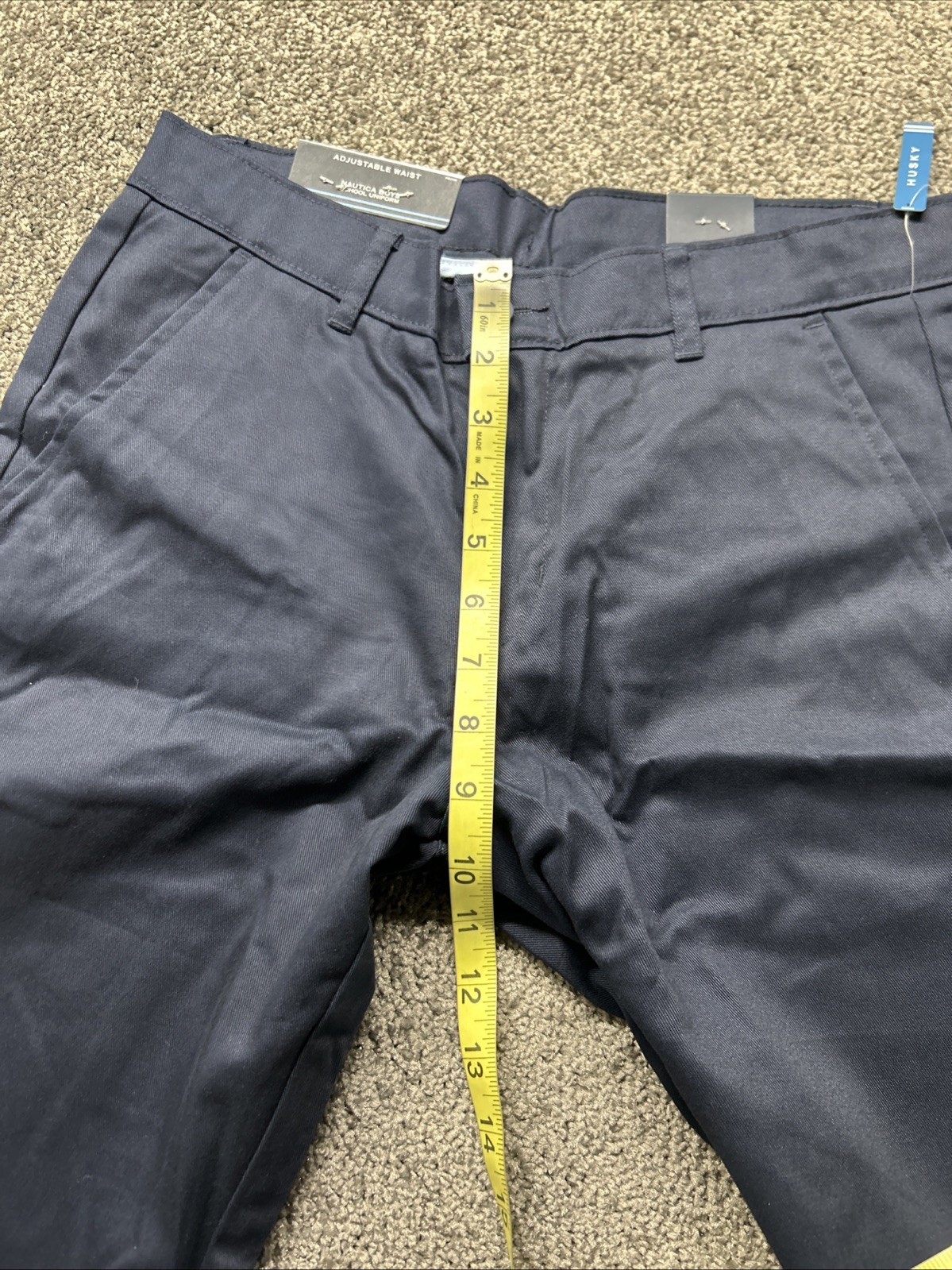 Nautica Boys School Uniform Pants 14 Husky 29×26 Navy Msrp 36.00