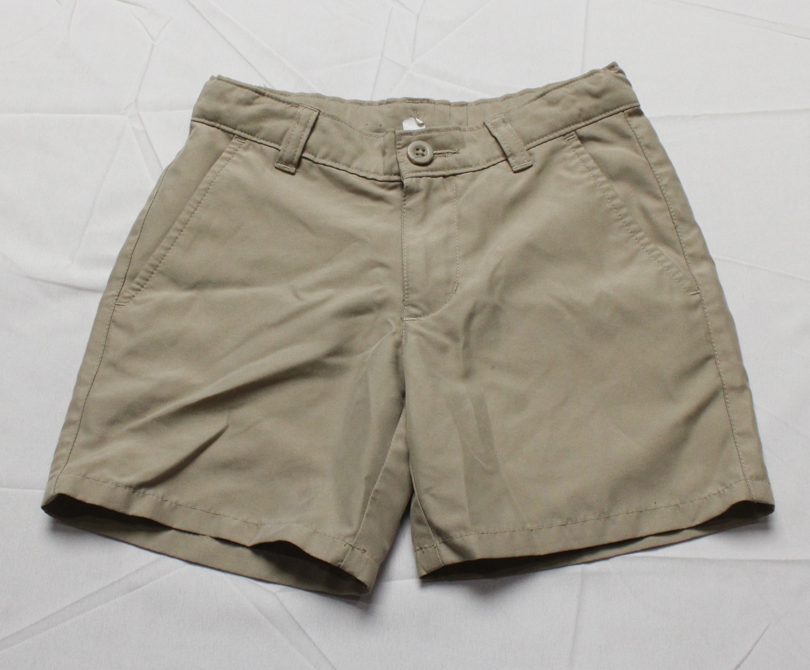 Nautica Boys’ Pull-On Adjustable Waist Uniform Twill Shorts JL3 Khaki Size 4 Reg