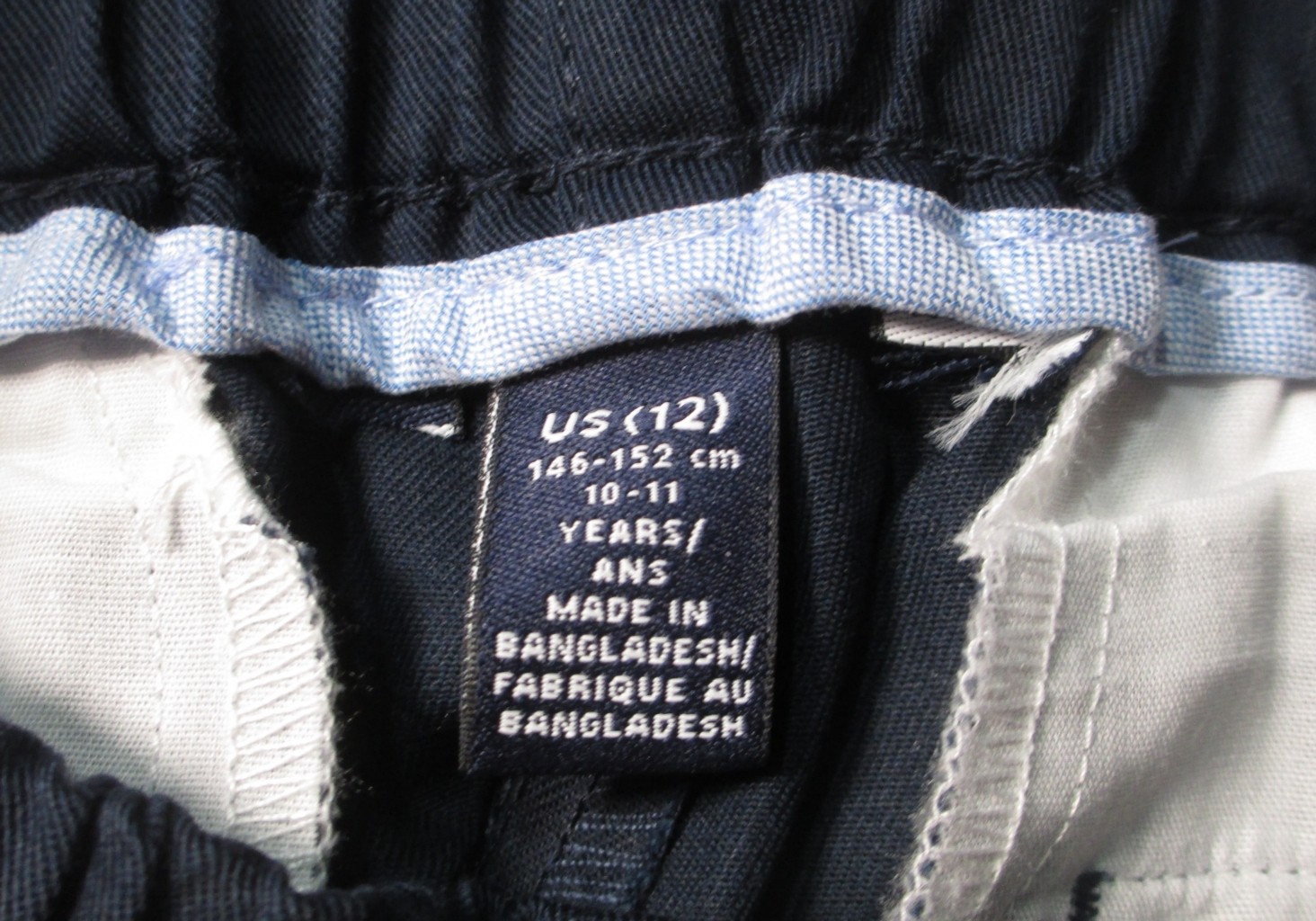 LANDS END Navy School Uniform Elastic Waist Pull-On Pants Boys 12 INSEAM 27″ NEW