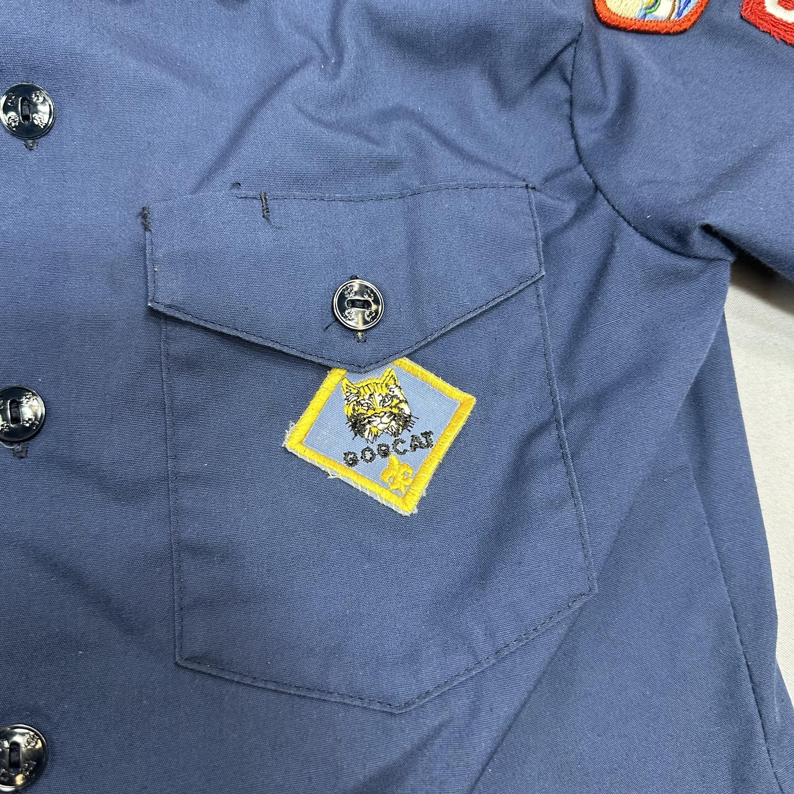 Boy Scouts Of America Uniform Boys Size 16 Blue Cub Scout Shirt Patches