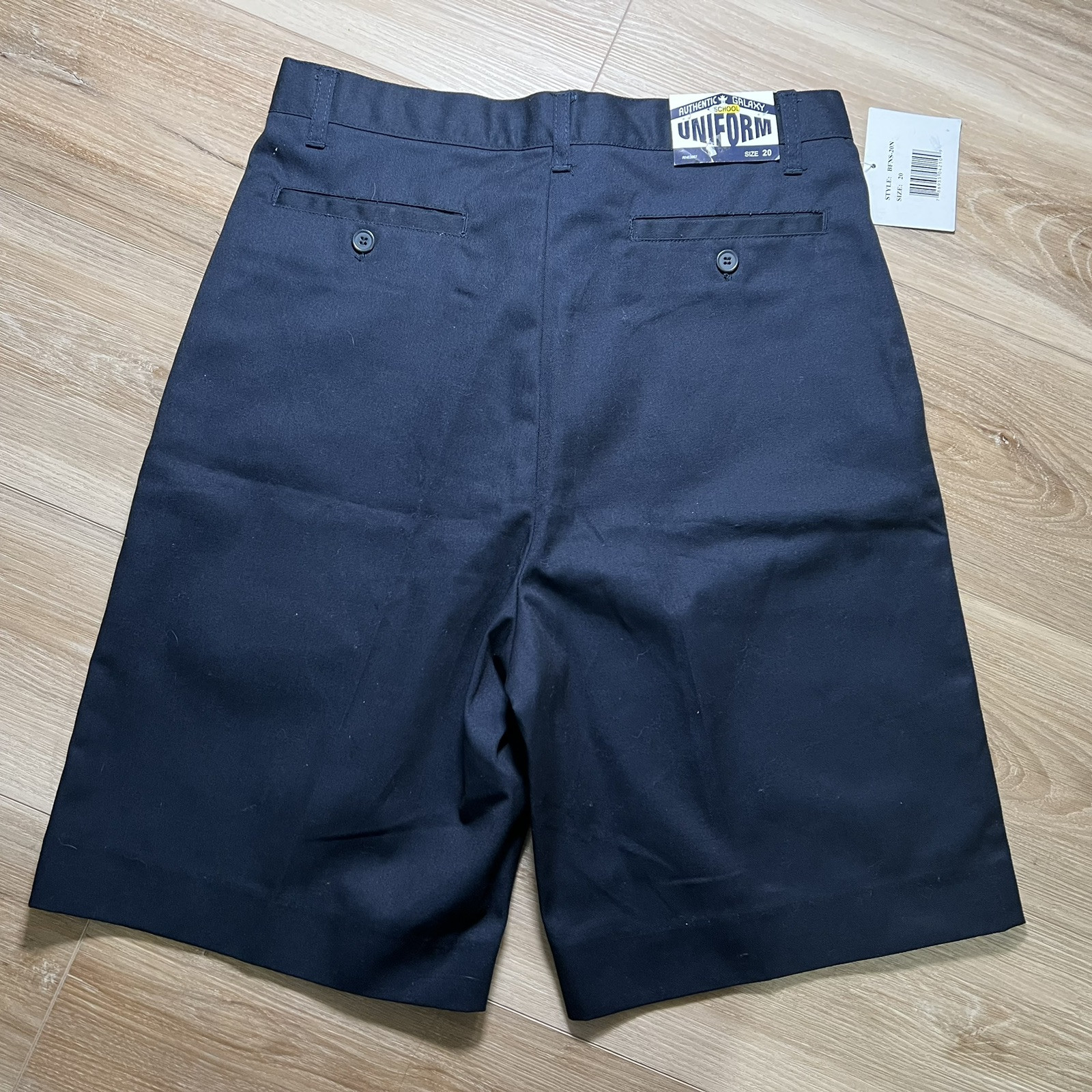 NWT Authentic Galaxy School Uniform Shorts Sz 20 SET OF 2 Khaki Navy Flat READ