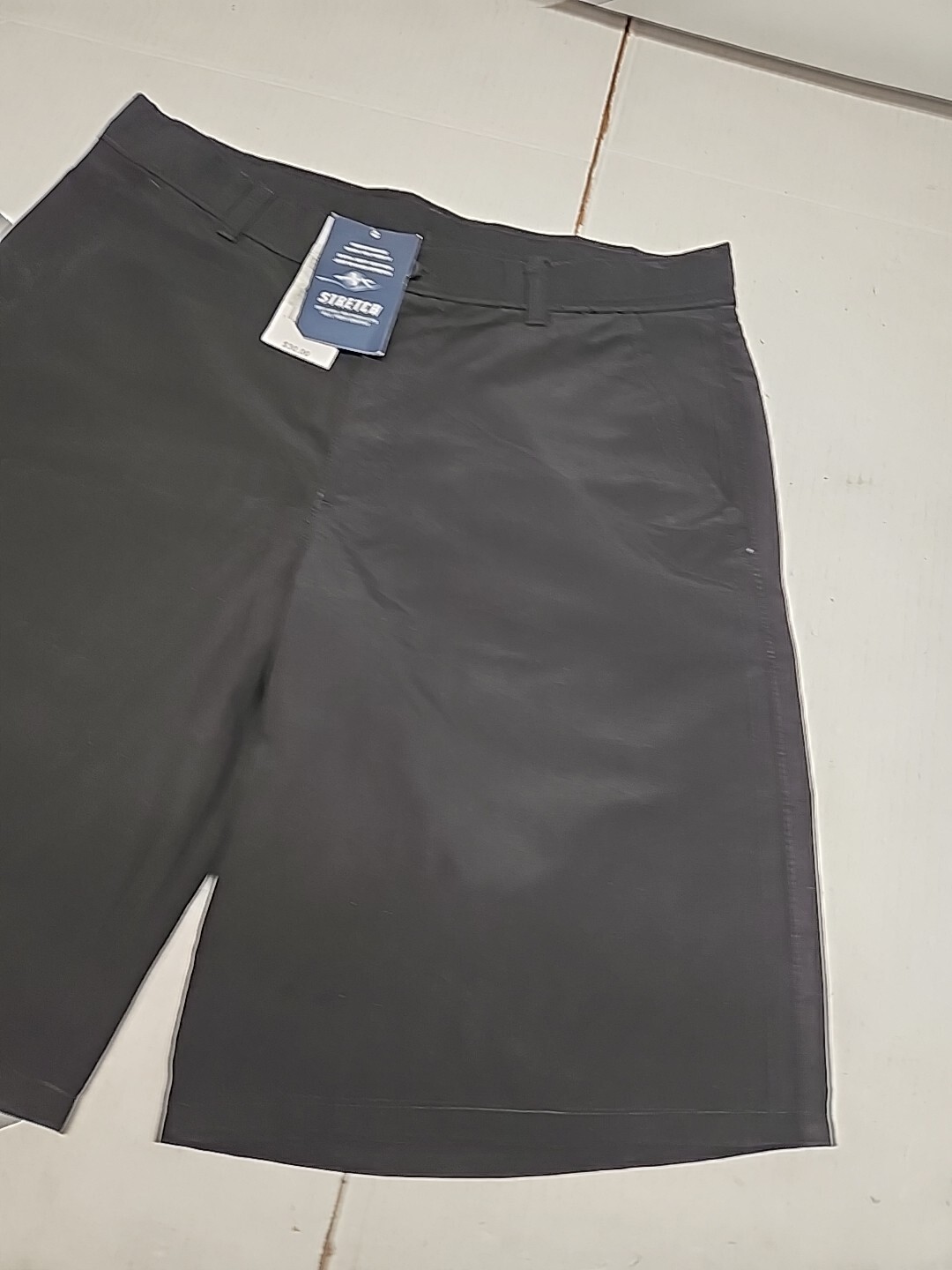 Boys Black Chaps Flat Adjustable Waist School Uniform Shorts In Size 18 Regular