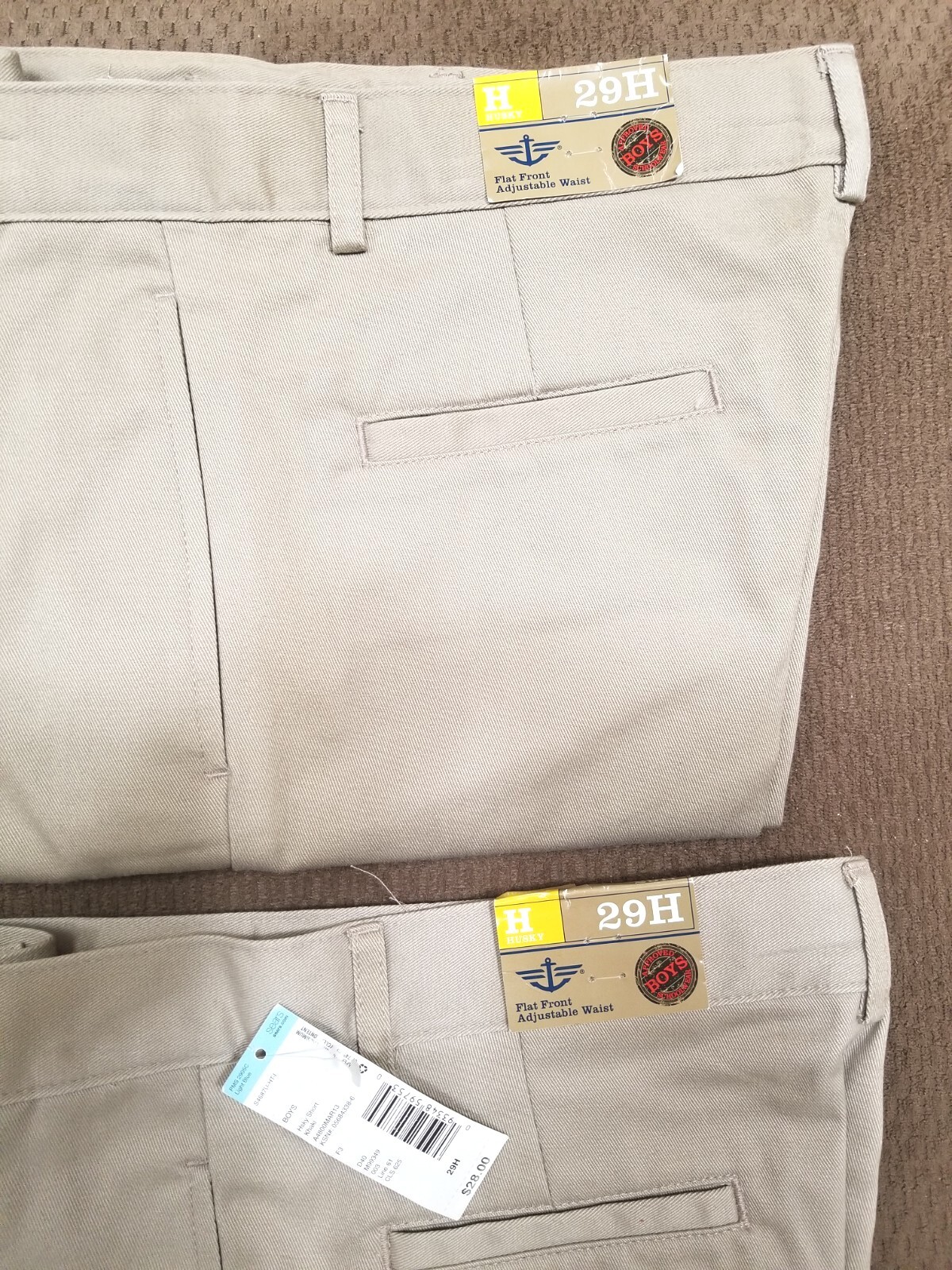 2 PAIR NEW 29H 29 HUSKY (30×10) DOCKERS School UNIFORM FLAT Front KHAKI SHORTS