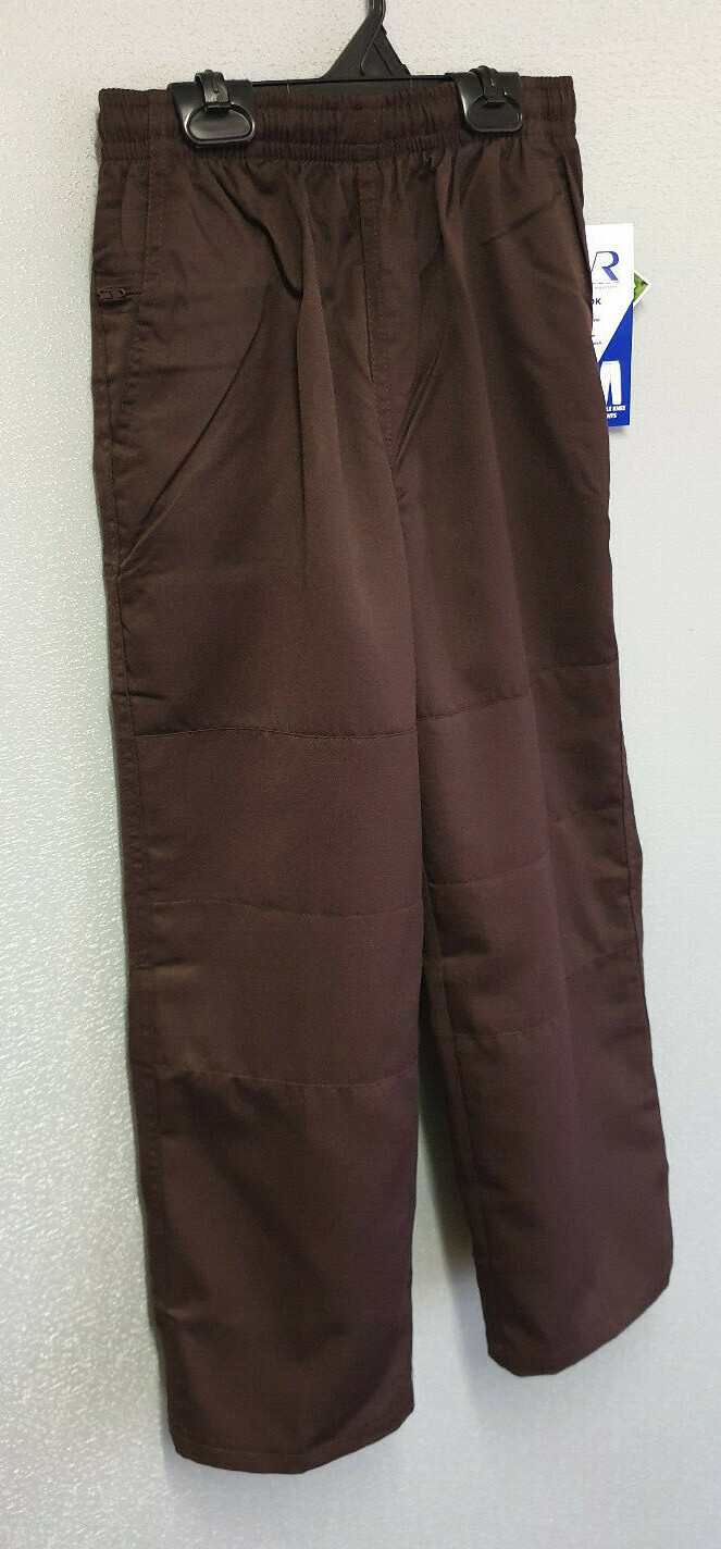 BNWT Boys Sz 10 LW Reid Brand Brown Double Knee Elastic Waist School Pants