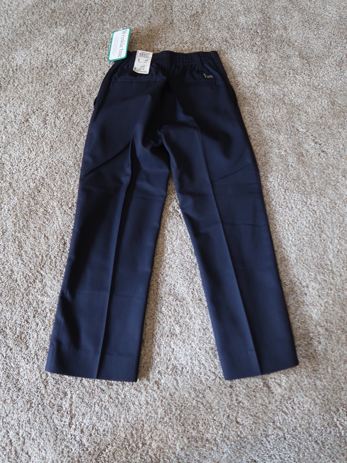 boys girls school uniform pants navy blue with pockets, easy care wrinkle free