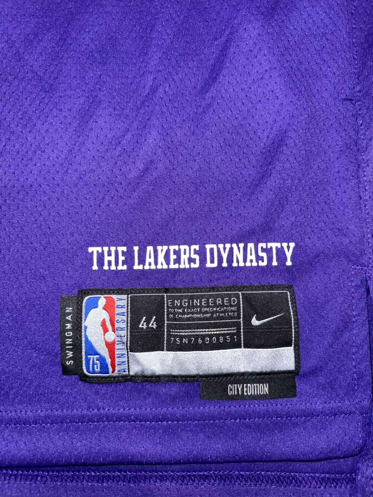 Los Angeles Lakers Nike Swingman City Edition Jersey Size Medium DB4067-504 NBA